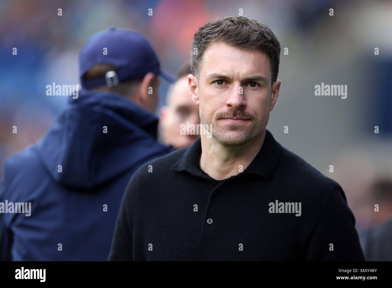 Cardiff, Regno Unito. 21 aprile 2025. Aaron Ramsey, il manager ad interim della città di Cardiff. Partita del campionato EFL Skybet, Cardiff City contro Oxford Utd al Cardiff City Stadium di Cardiff, Galles, lunedì 21 aprile 2025. Questa immagine può essere utilizzata solo per scopi editoriali. Solo per uso editoriale, foto di Andrew Orchard/Alamy Live news Foto Stock