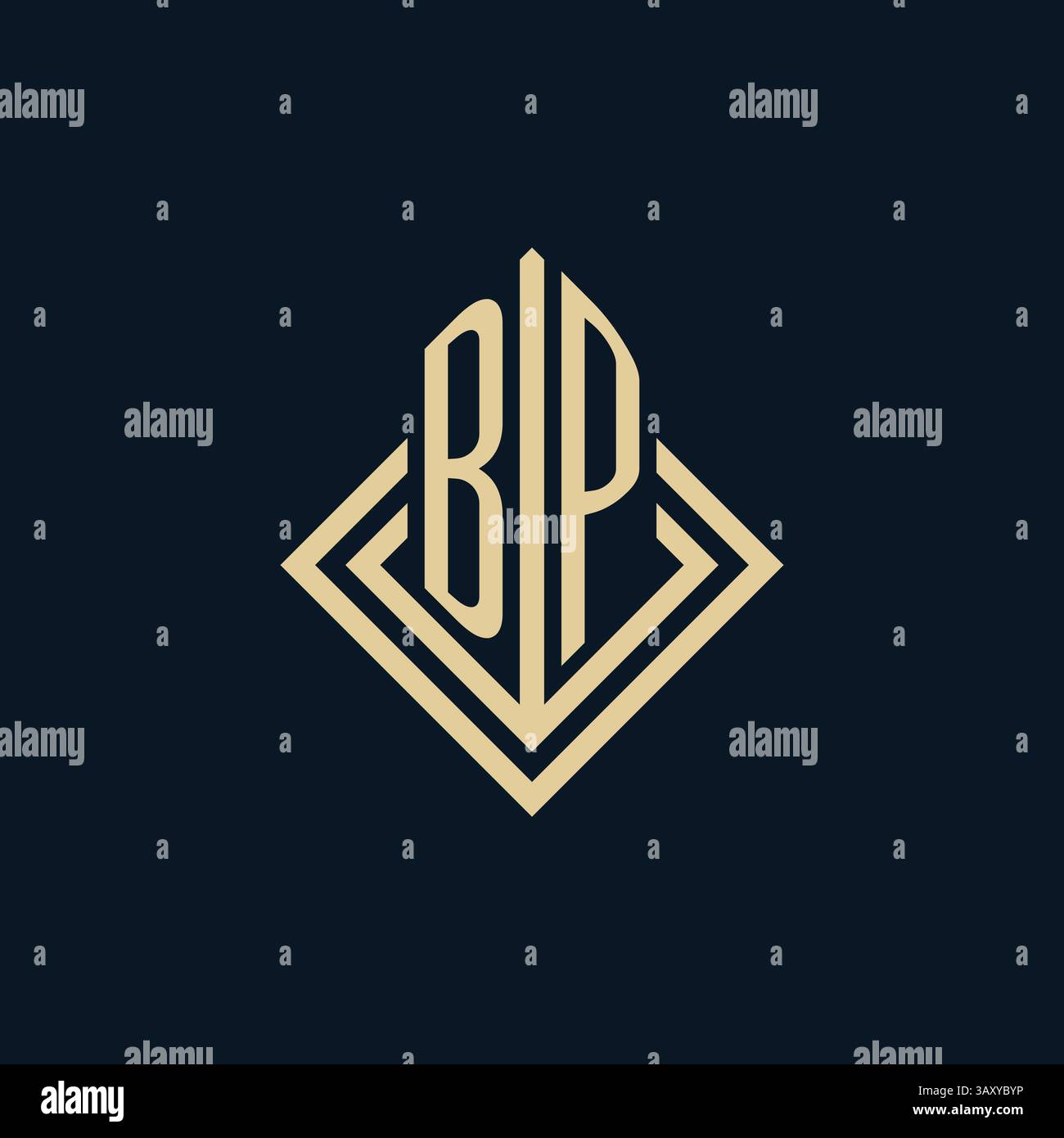 Iniziali logo BP linee rombo modellano lo stile, design moderno e lussuoso logo immobiliare grafica vettoriale Illustrazione Vettoriale
