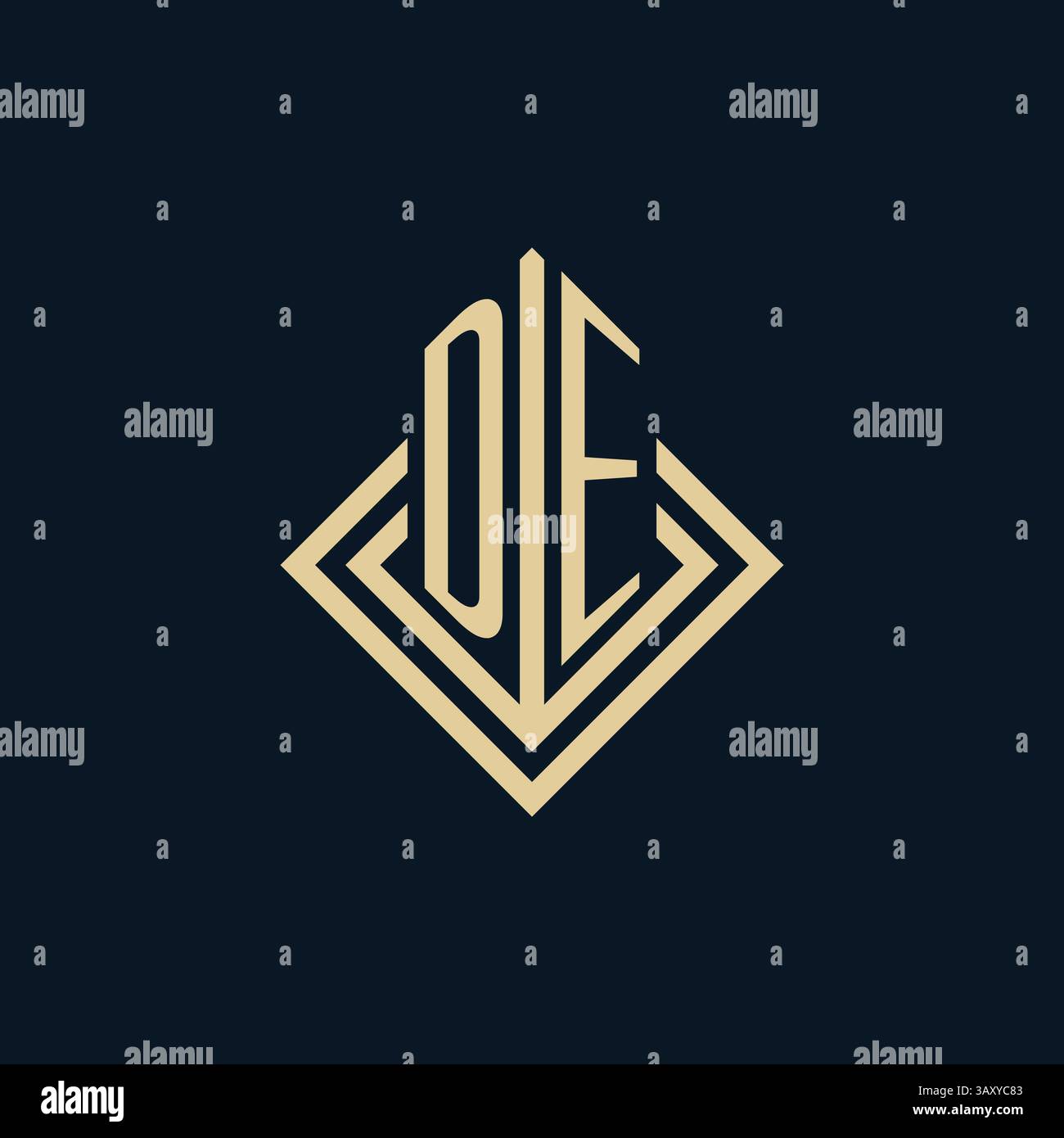 Le iniziali del logo rombo seguono lo stile, il design vettoriale del logo immobiliare moderno di lusso Illustrazione Vettoriale