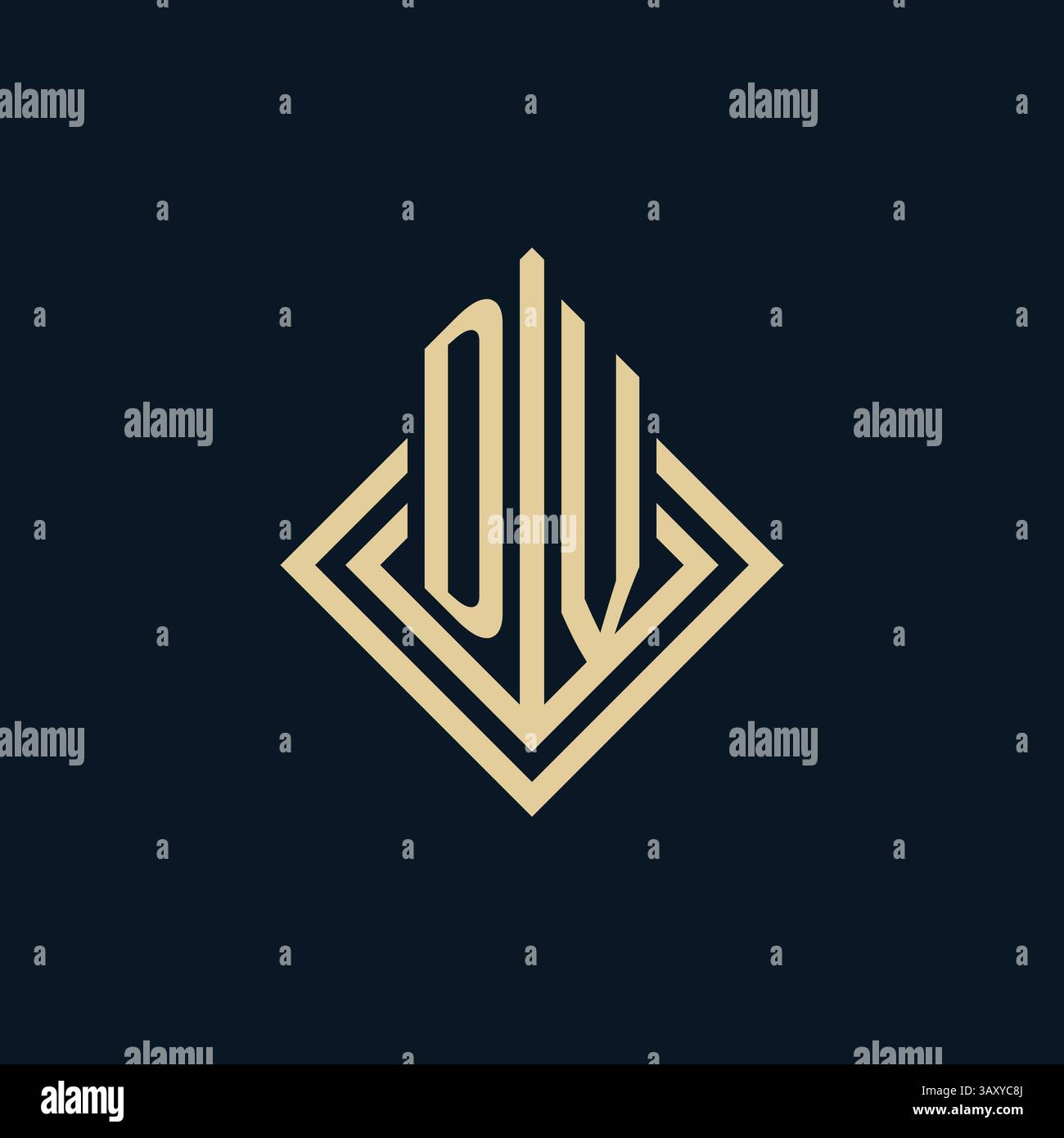 Iniziali logo DV linee rombo modellano lo stile, design vettoriale con logo immobiliare moderno di lusso Illustrazione Vettoriale
