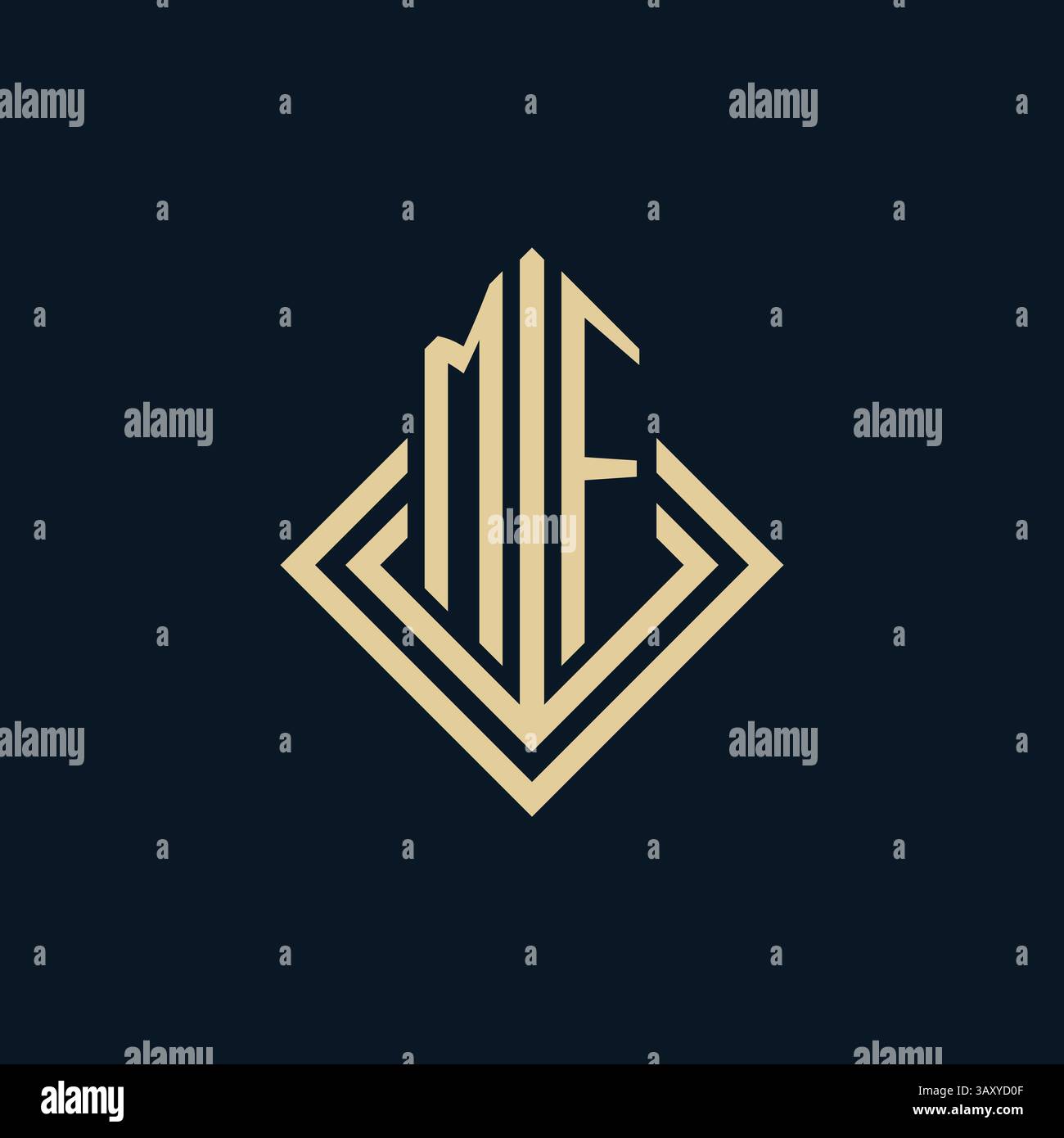 Iniziali logo MF linee rombo modellano lo stile, design elegante e moderno logo immobiliare grafica vettoriale Illustrazione Vettoriale