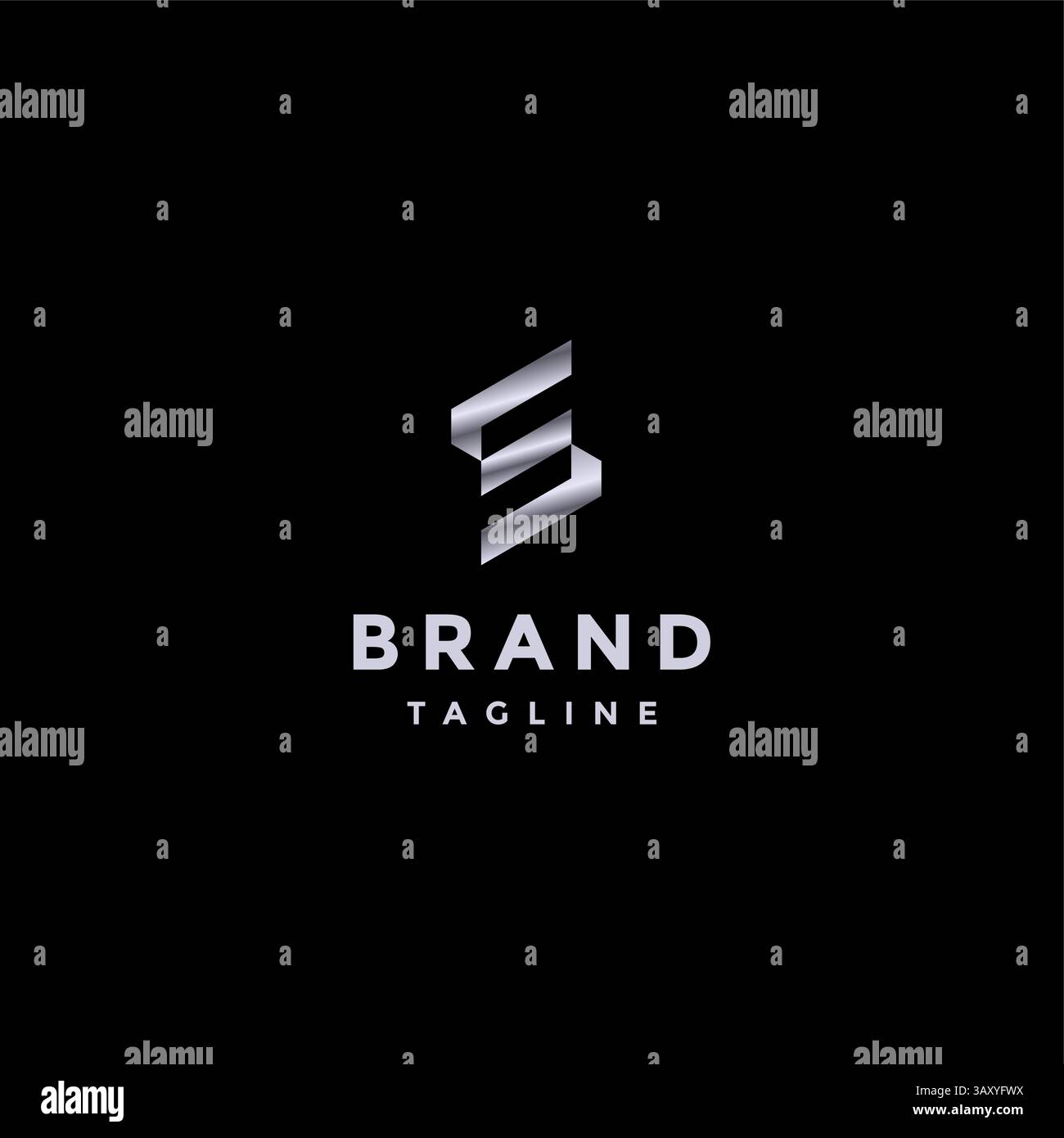 Modern Lines lettera iniziale e Logo Design. Design minimalista con logo se metallizzato. Illustrazione Vettoriale
