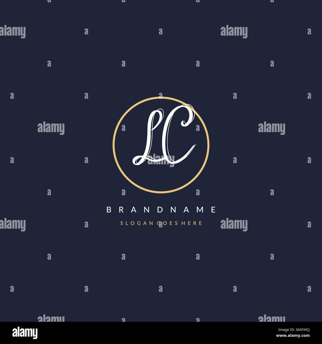 Lettera iniziale logo LC monogramma stile femminile con linee circolari idee di design grafica vettoriale Illustrazione Vettoriale