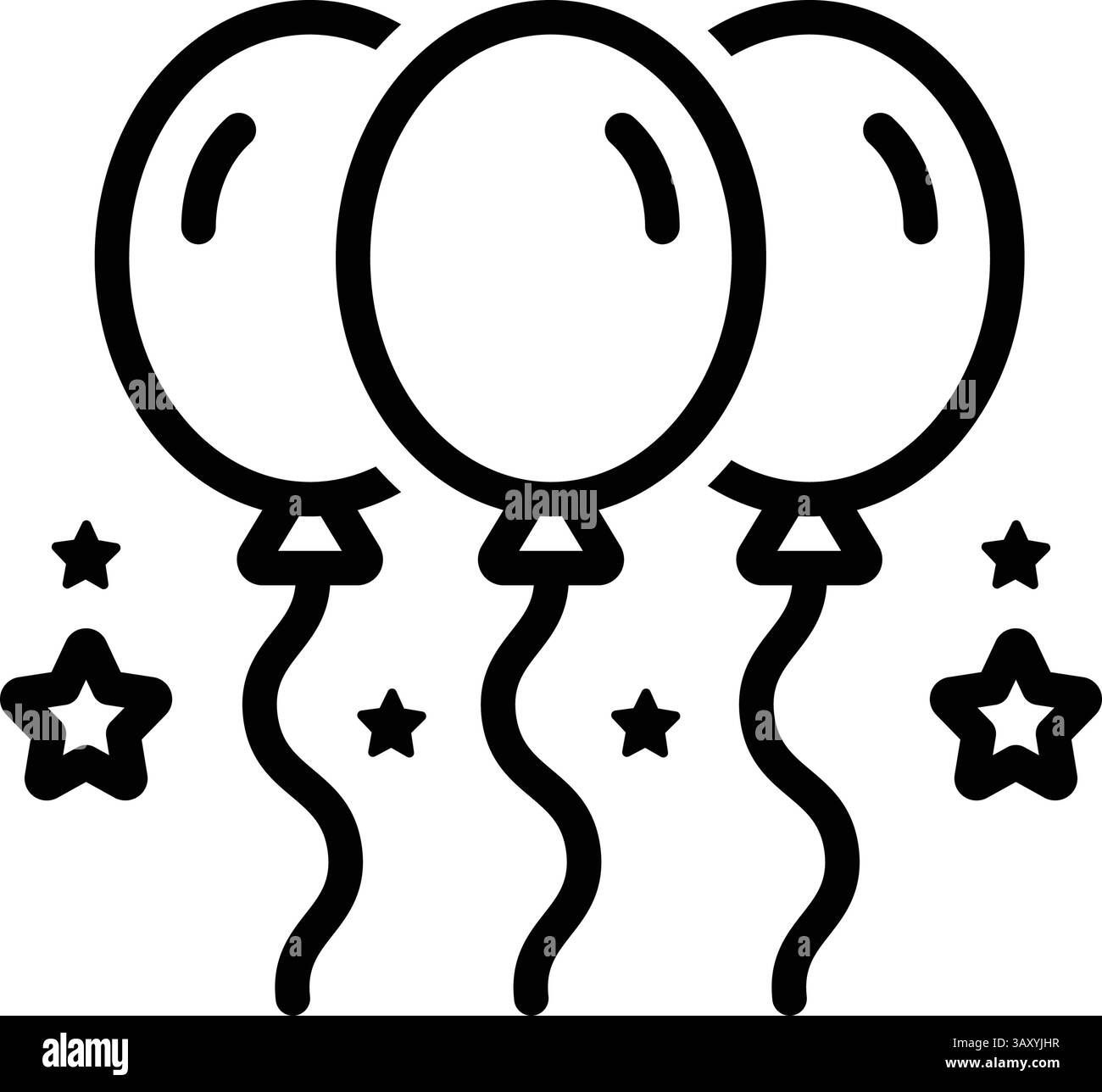 Icona per i palloncini, colorata Illustrazione Vettoriale