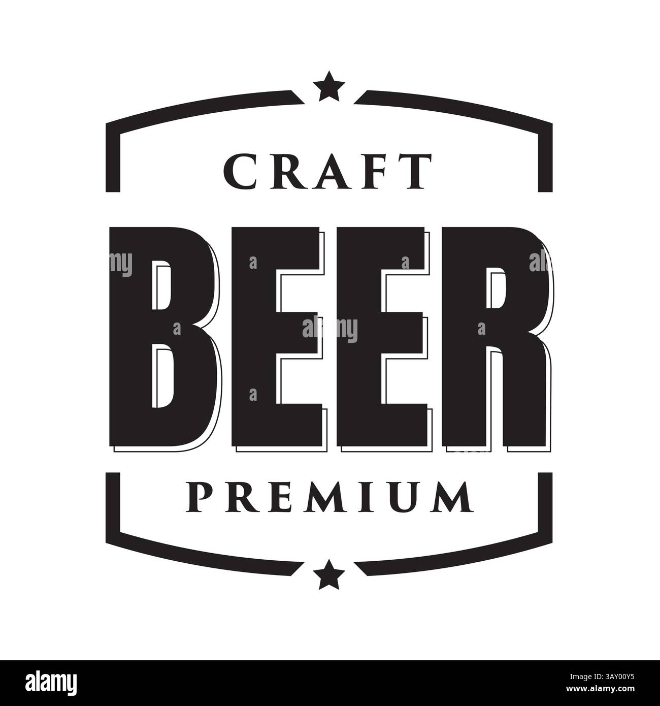 Etichetta della birra etichetta vettore del birrificio Illustrazione Vettoriale