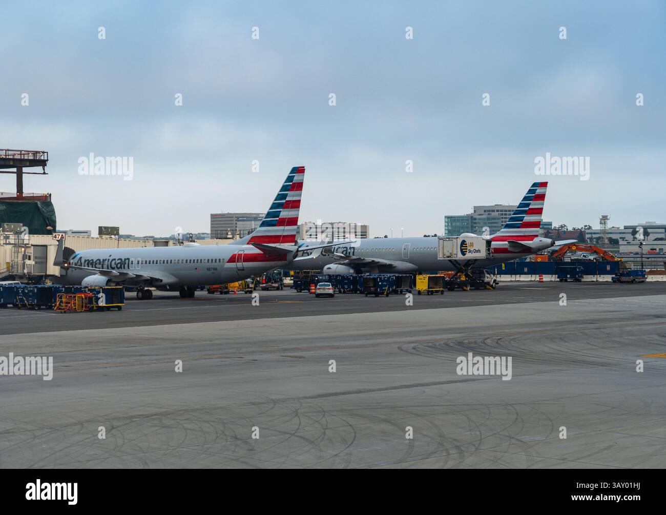 American Airlines è la più grande compagnia aerea al mondo, misurata in base ai passeggeri di linea trasportati, alle entrate in miglia passeggeri e alle dimensioni della flotta. Foto Stock