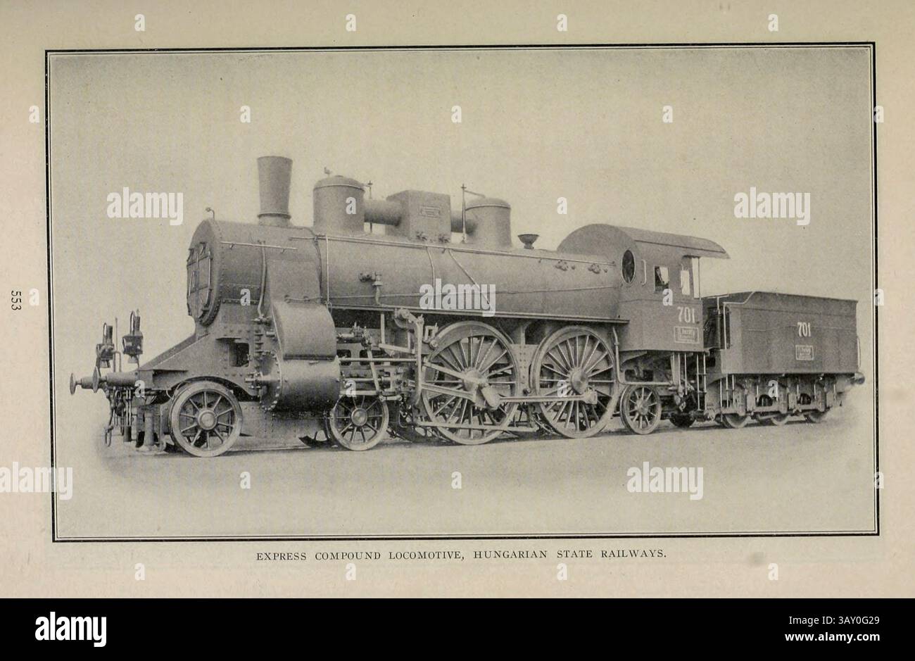 Express locomotiva composta Ferrovie statali ungheresi dall'articolo CARATTERISTICHE DELLA COSTRUZIONE EUROPEA DI LOCOMOTIVE. Di Charles R. King. PARTE II. LE LOCOMOTIVE DELL'ITALIA E DELL'AUSTRO-UNGHERIA. Dalla rivista Engineering dedicata al progresso industriale volume XXIII 1902 The Engineering Magazine Co Foto Stock
