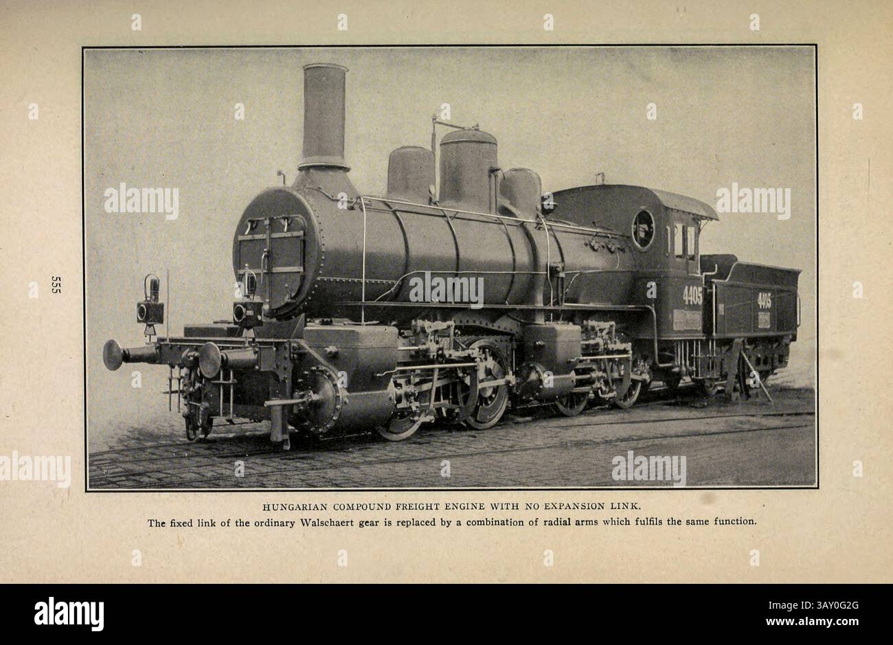 Motore merci composto ungherese senza collegamento di espansione dall'articolo CARATTERISTICHE DELLA COSTRUZIONE EUROPEA DI LOCOMOTIVE. Di Charles R. King. PARTE II. LE LOCOMOTIVE DELL'ITALIA E DELL'AUSTRO-UNGHERIA. Dalla rivista Engineering dedicata al progresso industriale volume XXIII 1902 The Engineering Magazine Co Foto Stock