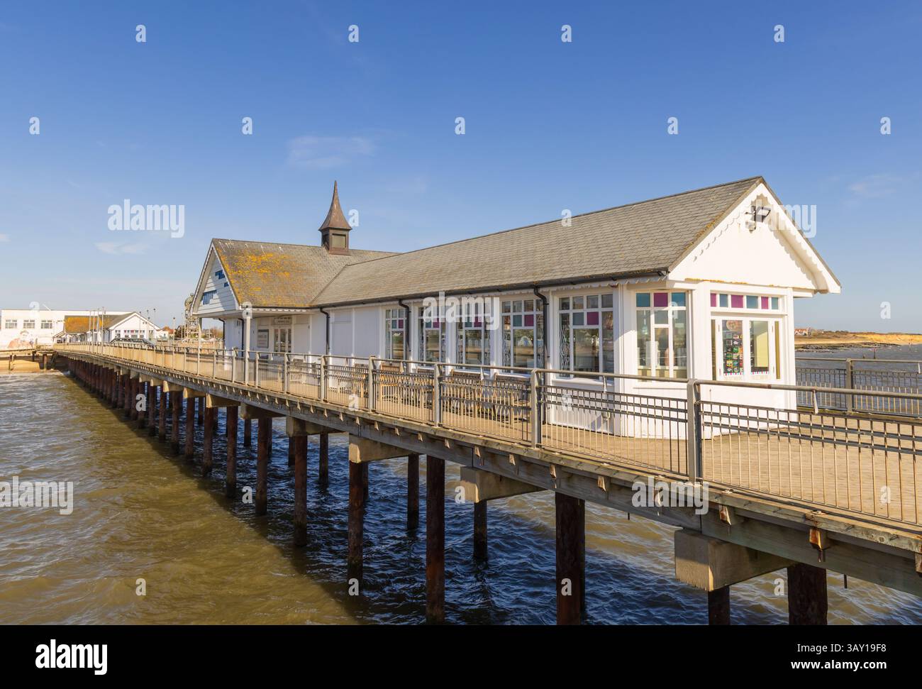 Negozio di alghe e sale sul Southwold Pier, Suffolk. REGNO UNITO Foto Stock