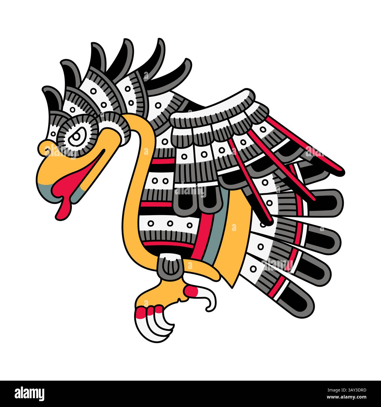 Aquila azteca, un uccello sacro e simbolo di forza e coraggio, una rappresentazione visiva del dio del sole Huitzilopochtli. Foto Stock