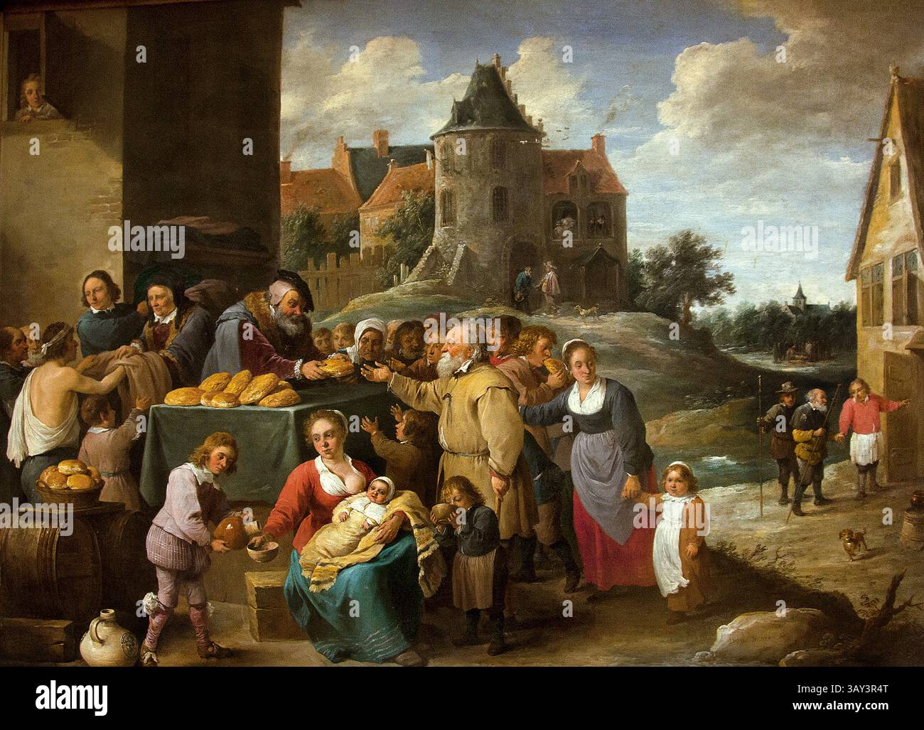Les oeuvres de miséricorde - le opere della Misericordia 1640 David Teniers il giovane 1610-1690 Francia Louvre francese Parigi, Museo di Belle Arti, Francia, Foto Stock