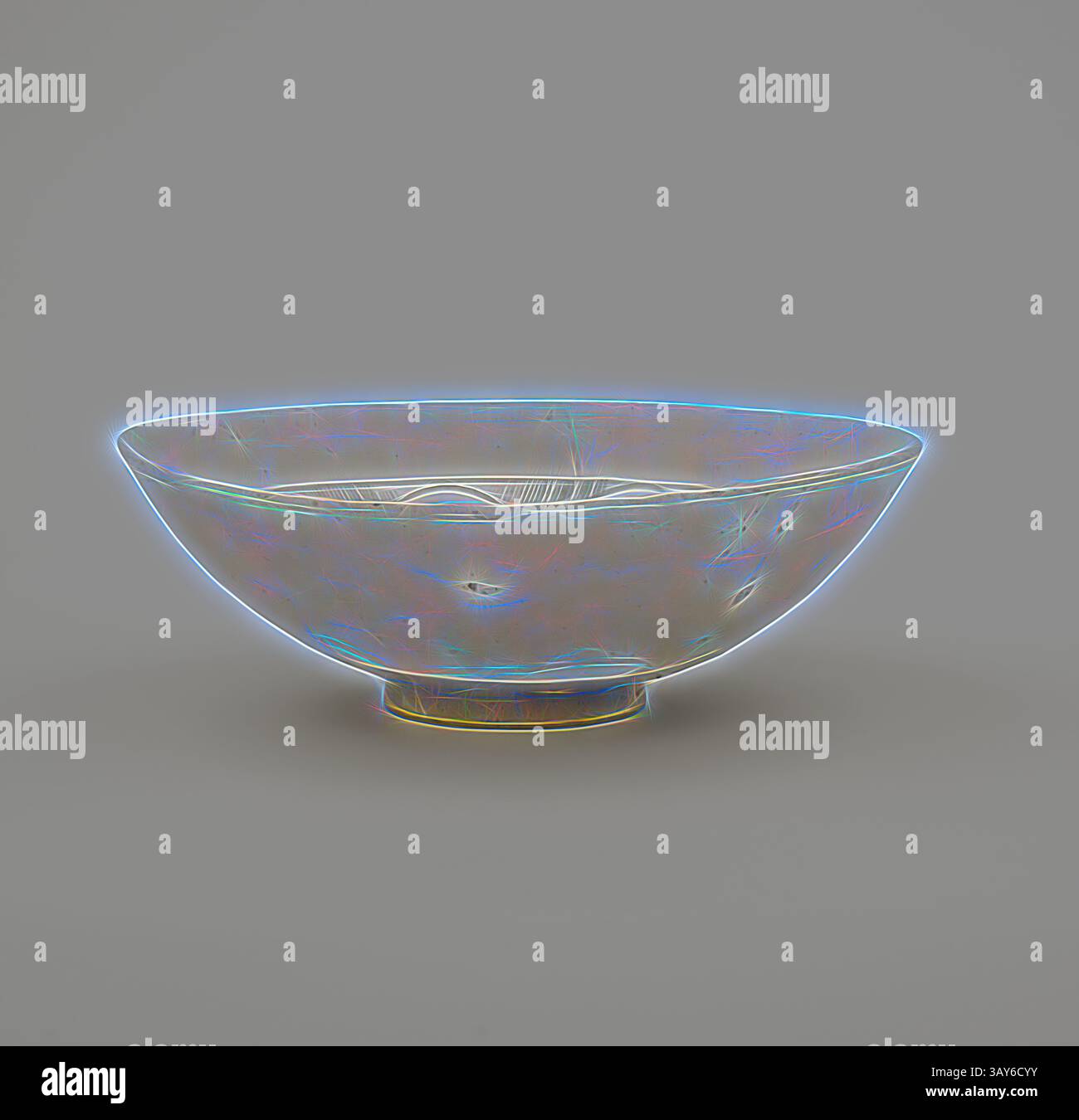 Una ciotola dalla forma graziosa con un contorno etereo e luminoso, che presenta motivi intricati e colori vivaci che suggeriscono una delicata maestria artigianale. La superficie liscia cattura la luce in modo affascinante, creando un'esperienza visiva accattivante., vasca profonda con design a peonia, Jin Dynasty (1115-1234), Cizhou Type Ware, H: 6,4 cm, diam: 21,3 cm, arte asiatica, arte classica con un tocco moderno reinventata da Artotop Foto Stock