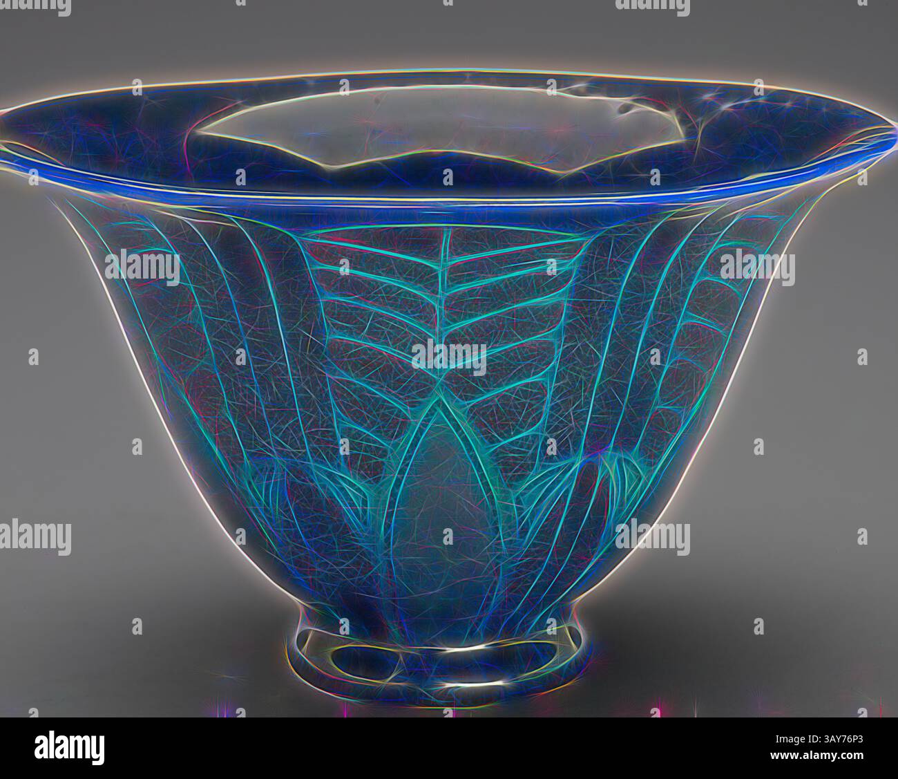 Una ciotola splendidamente realizzata con fantasie intricate di foglie e un design vivace e luminoso che ne esalta le eleganti curve e forme., ciotola, ceramica di rookwood, produttore (americano), Arthur Conant, decoratore (1889-1966), 1916, terracotta, smalto porcellanato morbido, 4 x 6-5/8 x 6-5/8 poll., impressionato, lato inferiore: RP [lettere congiunte circondate sulla parte superiore e laterale da 14 tratti corti, o fiamme], XVI, â€¢ 226CE, [Sideways] P firmato con monogramma, lato inferiore, bordo interno, bordo interno della base: C [dentro un rettangolo], arti decorative, arte classica con un tocco moderno Foto Stock