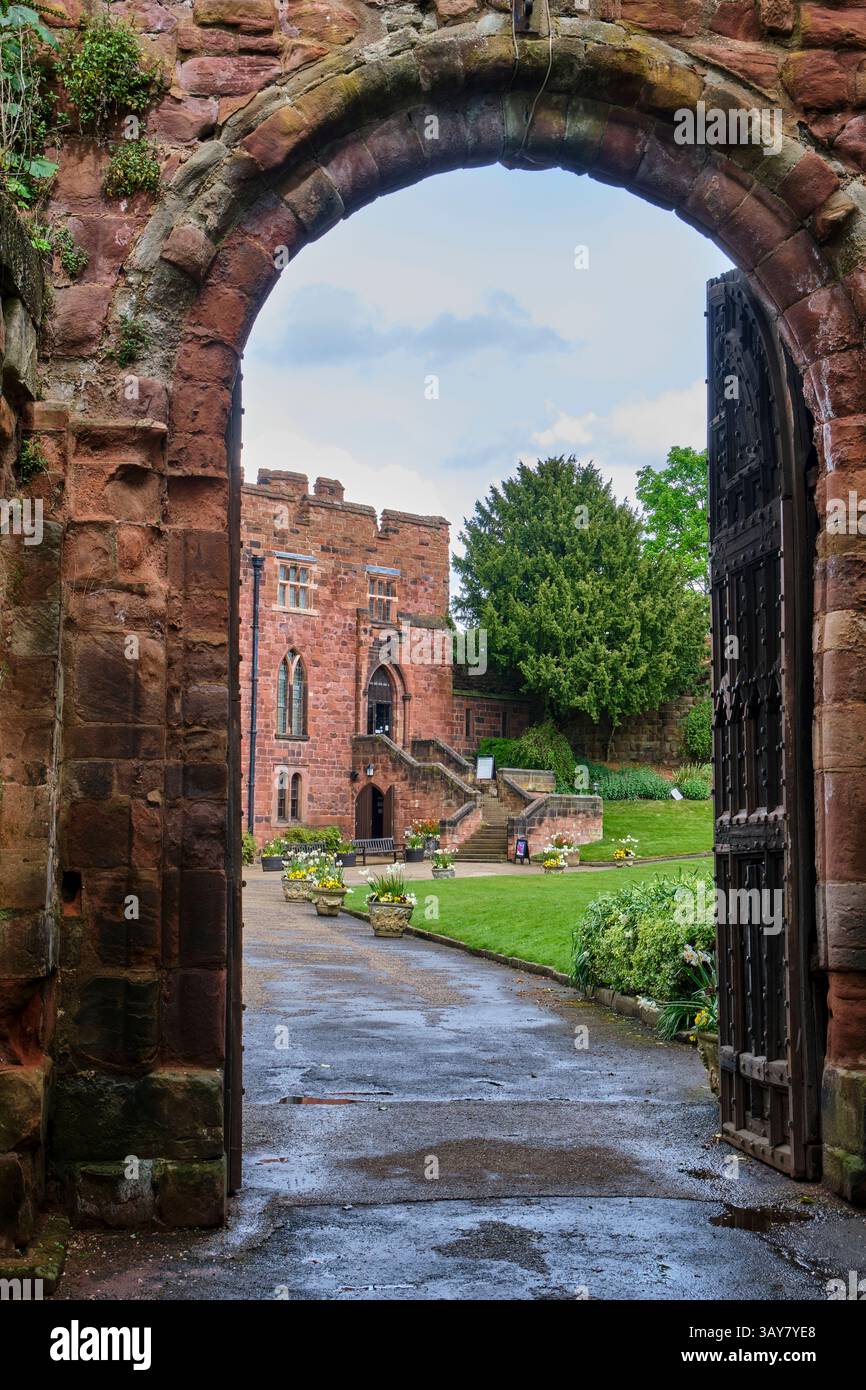 Ingresso al castello di Shrewsbury, Castle Gates, Shrewsbury, Shropshire Foto Stock