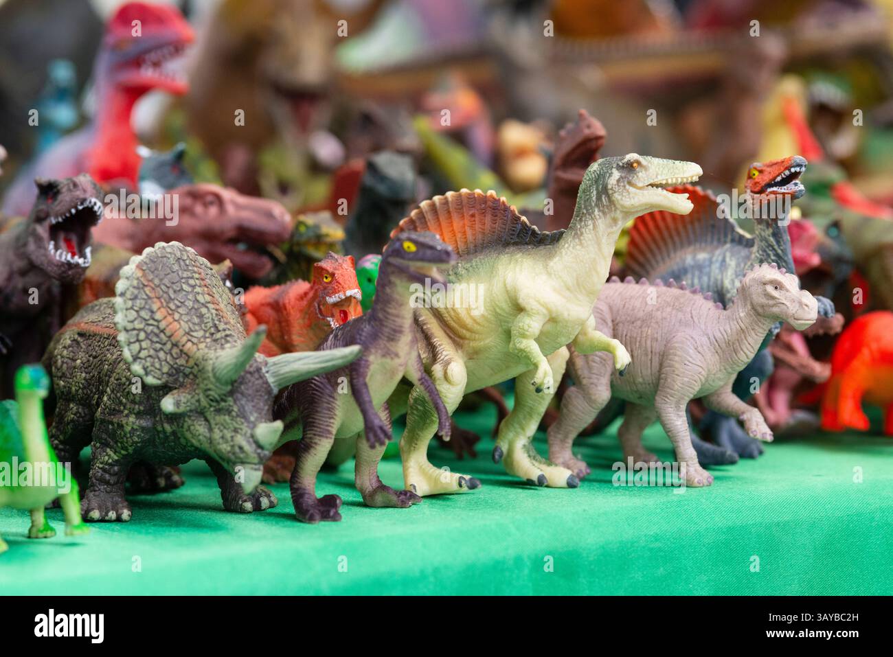 Dinosauri giocattolo in plastica Foto Stock
