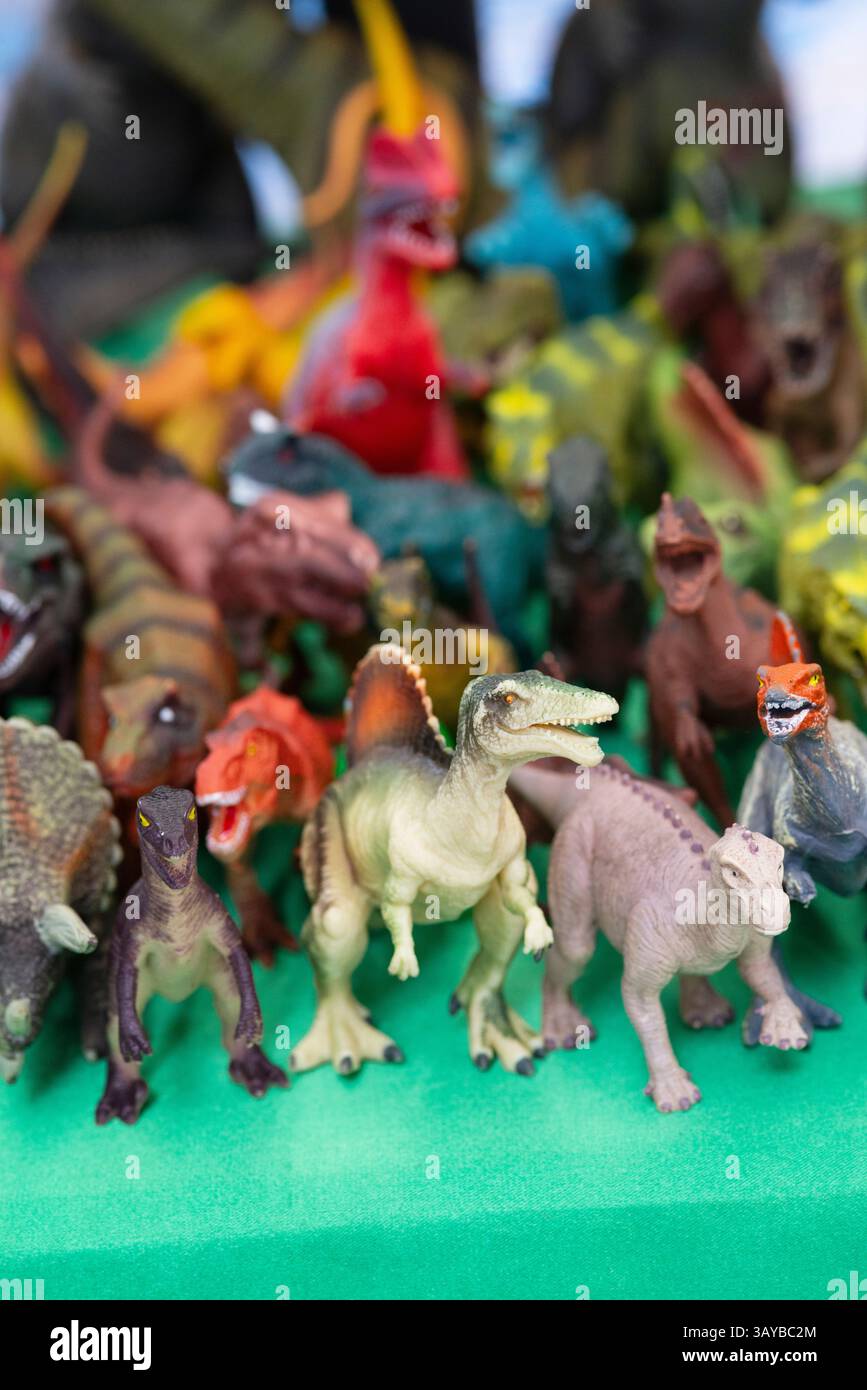 Dinosauri giocattolo in plastica Foto Stock