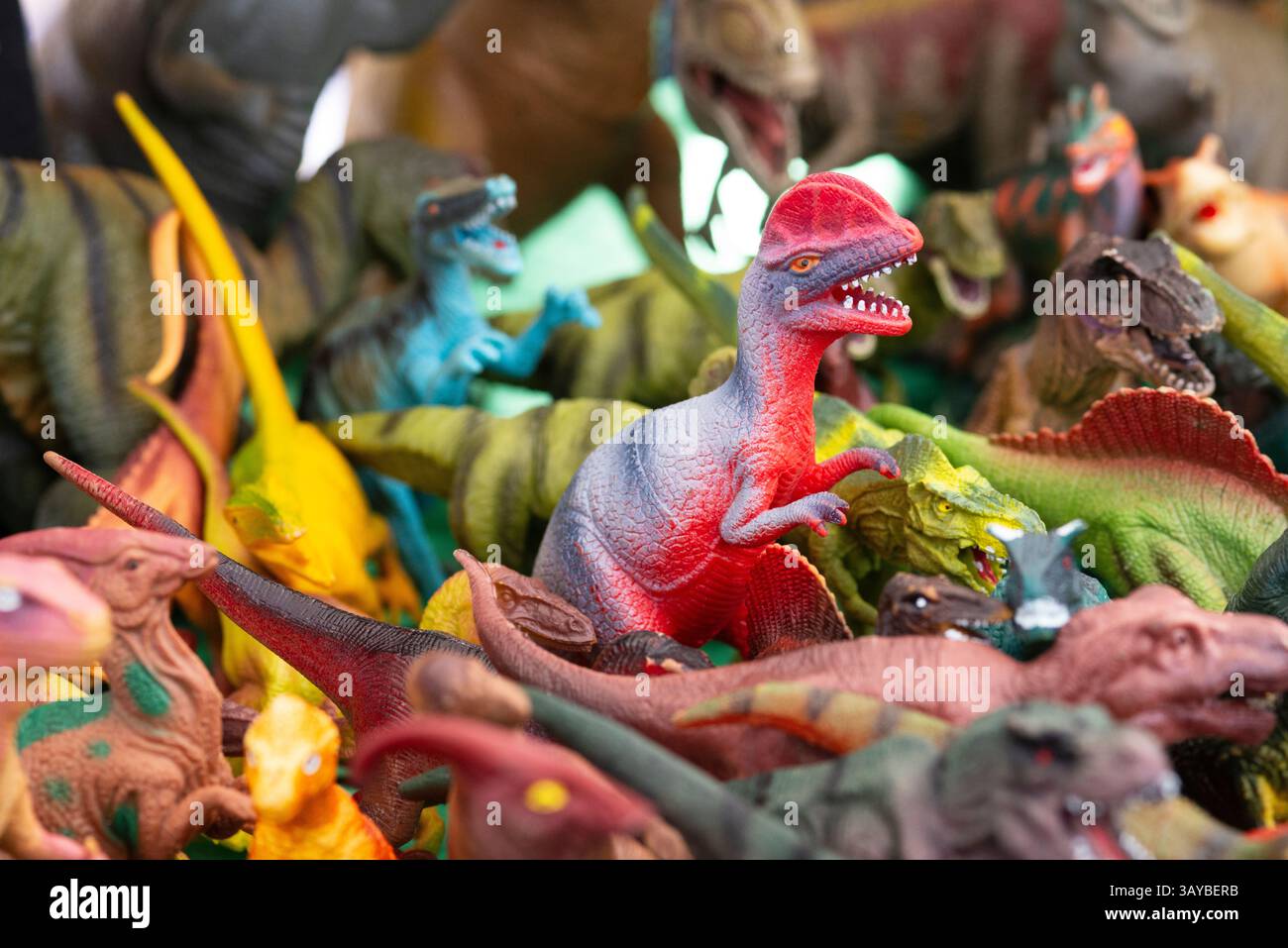 Dinosauri giocattolo in plastica Foto Stock