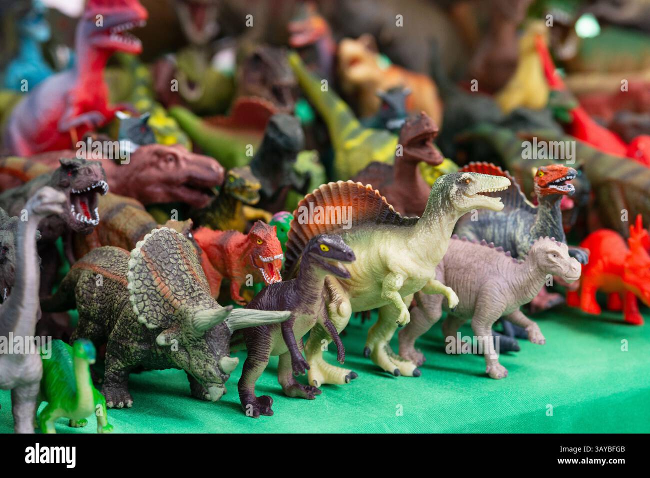 Dinosauri giocattolo in plastica Foto Stock
