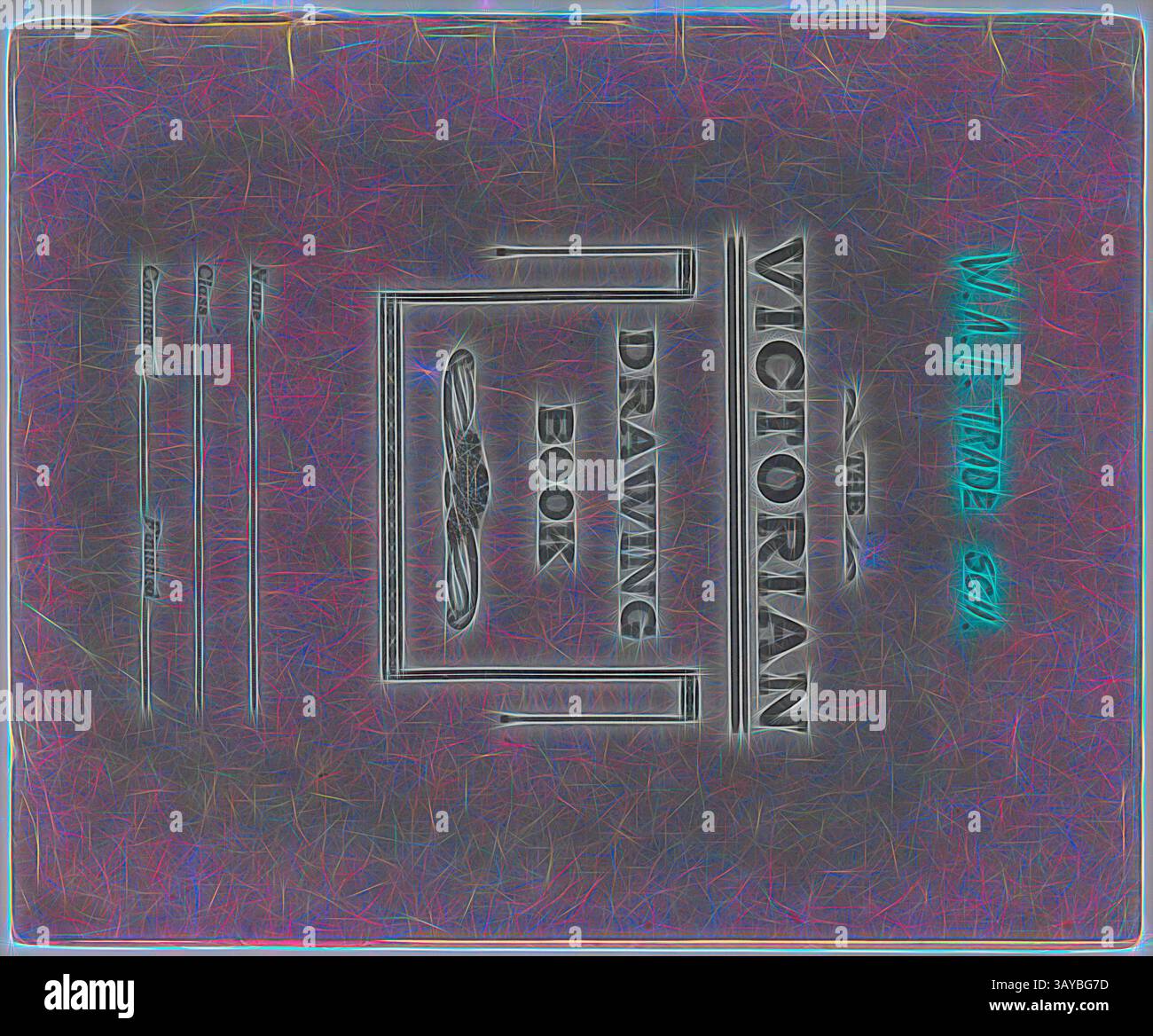 Un libro di disegni vintage dal titolo "The Victorian Drawing Book" in mostra, con scritte ornate ed elementi decorativi, che suggeriscono un'attenzione particolare all'arte e al design dell'epoca vittoriana., Cake Design Book - Karl Muffler, William Angliss Food Trades School, anni '1940, questo libro di disegni contiene vari fogli di lavoro, tracciati per i disegni di torte e piani di lezioni per l'insegnamento alla William Angliss Food Trades School. Karl Muffler insegnò una lezione di decorazione delle torte a 60 ex-militari restituiti alla William Angliss Food Trades School di Melbourne da maggio ad agosto 1947, sotto il Commonwealth Foto Stock