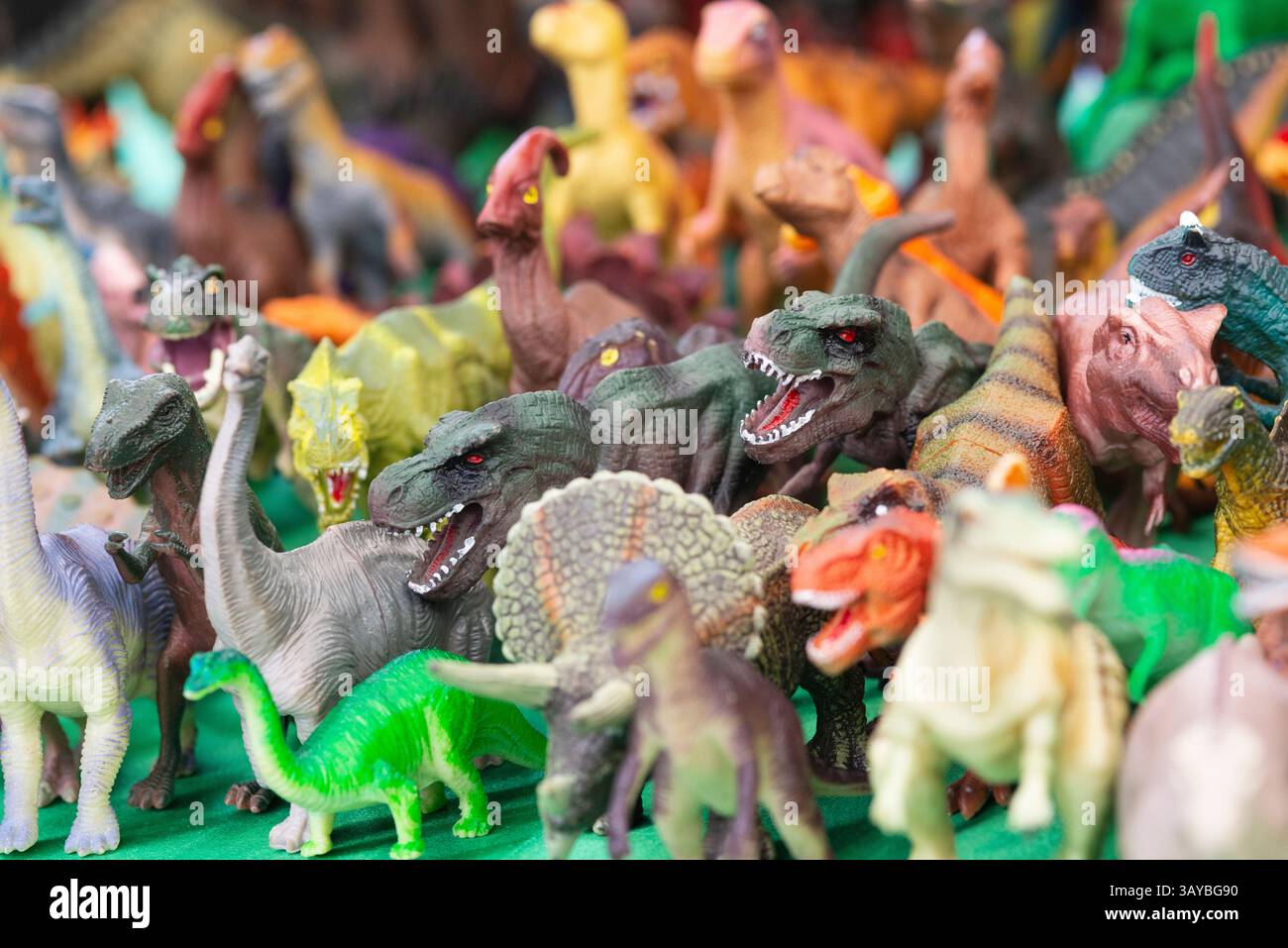 Dinosauri giocattolo in plastica Foto Stock