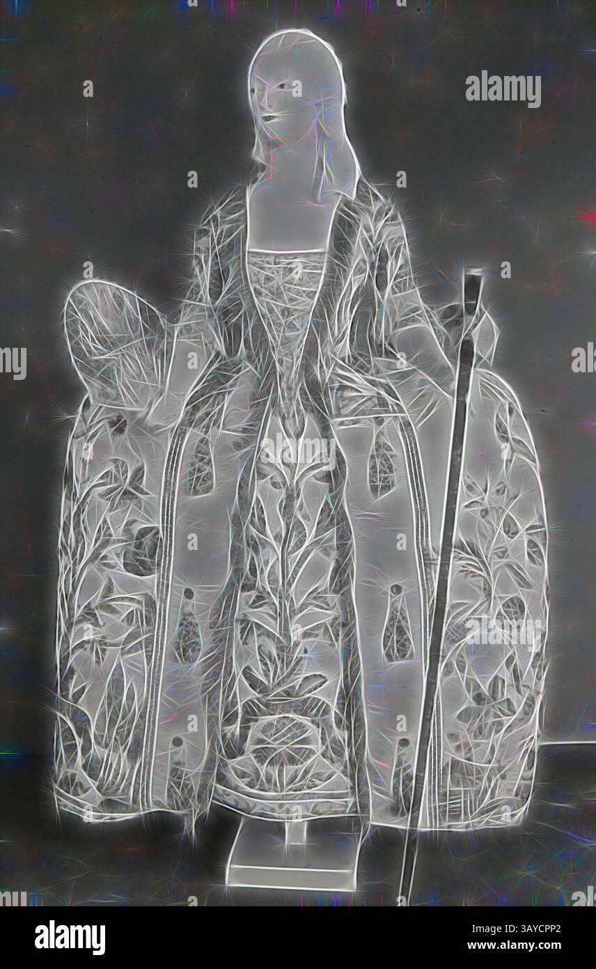Lantern Slide - abito da donna del XVIII secolo, 1909-1930, uno di una serie di novanta diapositive magiche fotografiche contenenti immagini di manufatti, opere d'arte, arti decorative, interni e mobili che sembrano appartenere a varie collezioni di musei e gallerie nel Regno Unito. La Francis Collection of pre-cinematic apparatus and ephemera fu acquisita dai governi australiano e vittoriano nel 1975., arte classica con un moderno Foto Stock