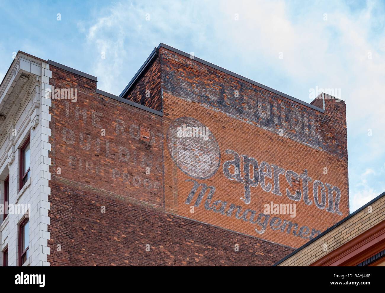 Insegna fantasma a Rochester NY Foto Stock