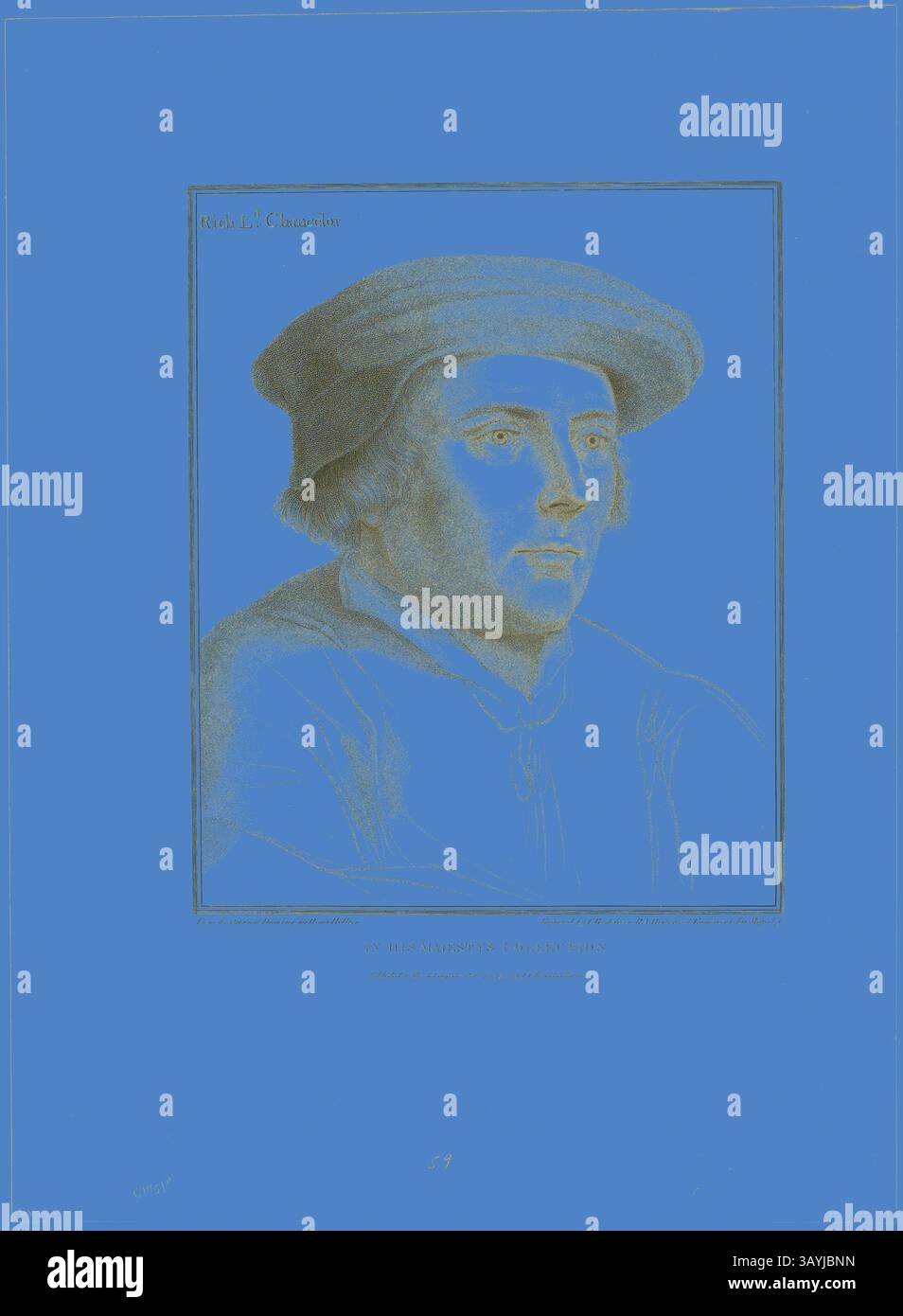 Un giovane uomo con un berretto guarda con attenzione, incarnando un senso di intelletto e introspezione. Lo sfondo esalta il suo ritratto, attirando l'attenzione sulle sue caratteristiche e sulla sua espressione, suggerendo un'aria di significato storico. Lord Rich, 1 ottobre 1794, Francesco Bartolozzi (1727-1815), dopo Hans Holbein il giovane (tedesco, 1497-1543), Italia, incisione Stipple su carta tessuta avorio, 325 x 264 mm (immagine), 395 x 331 mm (piatto), 540 x 396 mm (foglio) Arte classica con un tocco moderno reinventata da Artotop Foto Stock