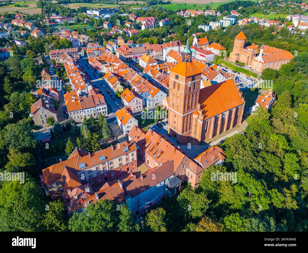 Vista panoramica della città polacca Reszel. IMMAGINE Foto Stock