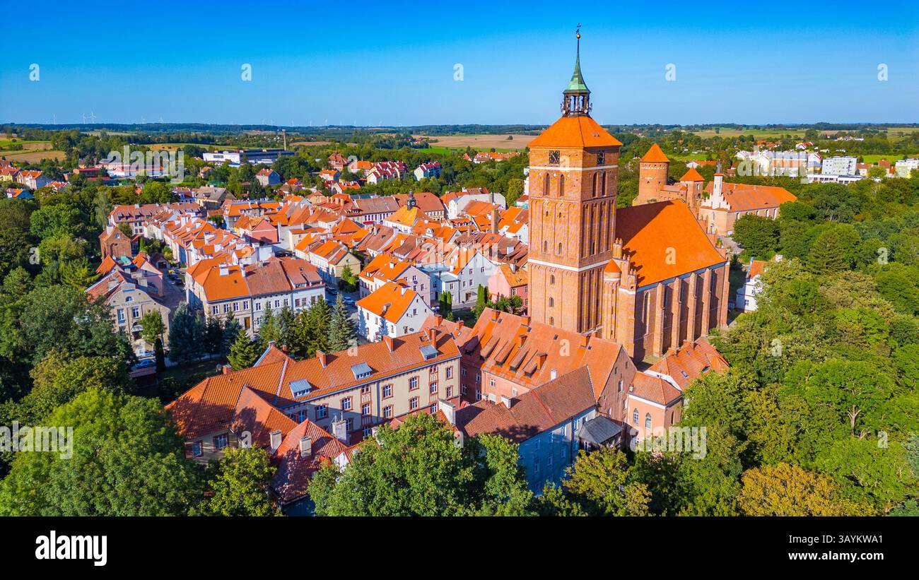 Vista panoramica della città polacca Reszel. IMMAGINE Foto Stock