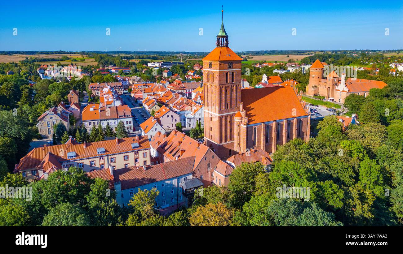 Vista panoramica della città polacca Reszel. IMMAGINE Foto Stock
