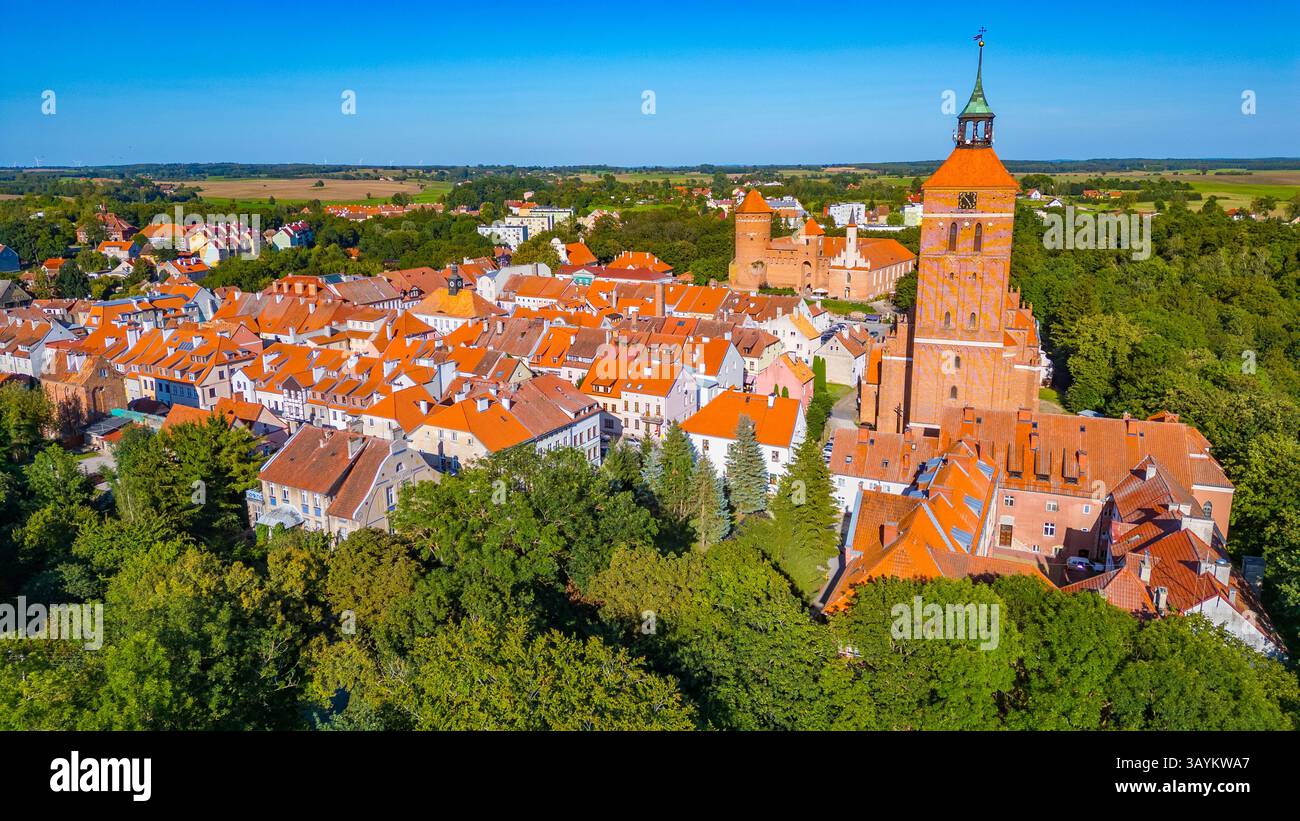 Vista panoramica della città polacca Reszel. IMMAGINE Foto Stock