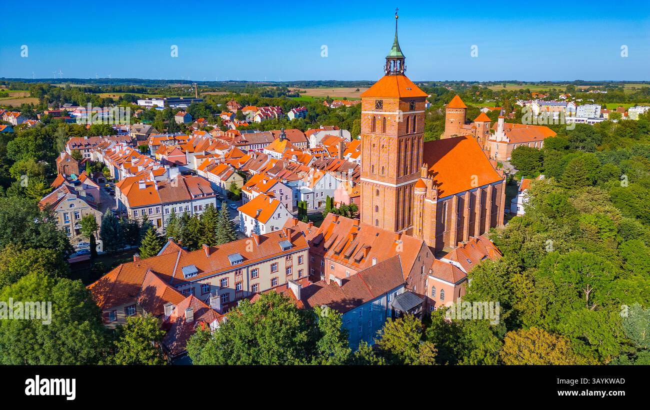 Vista panoramica della città polacca Reszel. IMMAGINE Foto Stock