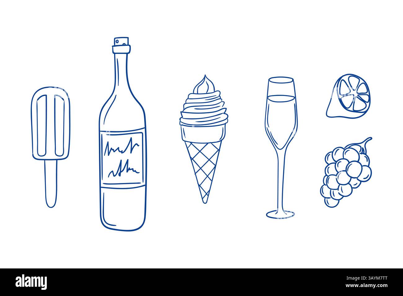 Goditi una varietà di rinfrescanti prelibatezze estive e bevande in un raduno all'aperto Illustrazione Vettoriale