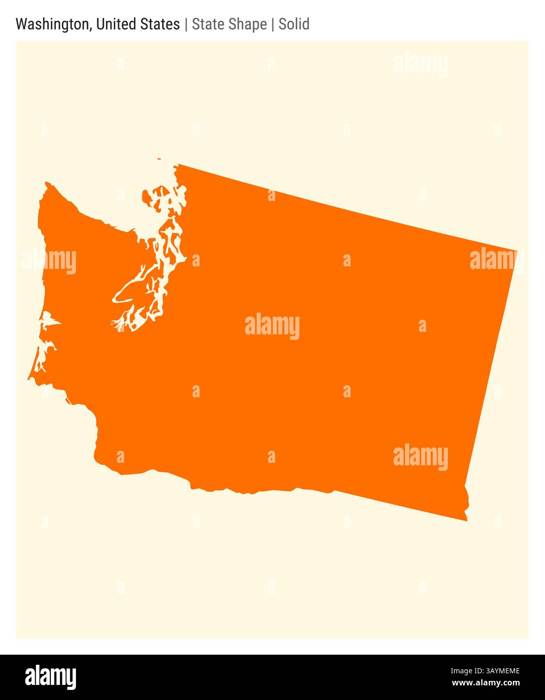 Washington, Stati Uniti. Semplice mappa vettoriale. Stato forma. Stile solido. Confine di Washington. Illustrazione vettoriale. Illustrazione Vettoriale