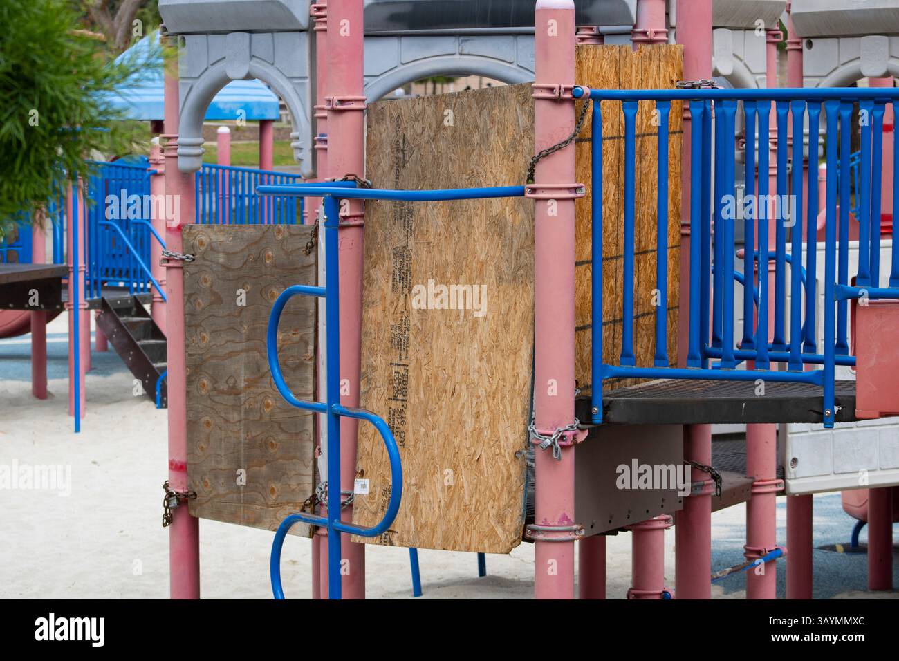 parco giochi in costruzione Foto Stock
