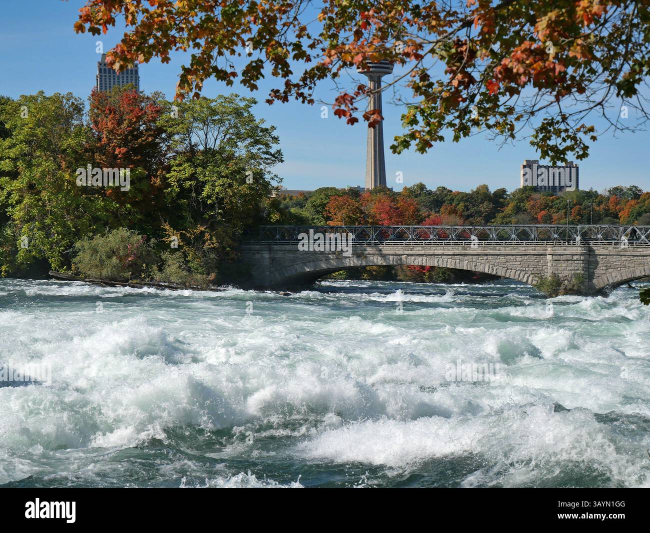 Rapide sul fiume Niagara sopra le cascate Foto Stock Rapide sul fiume Niagara sopra le cascate Foto Stock