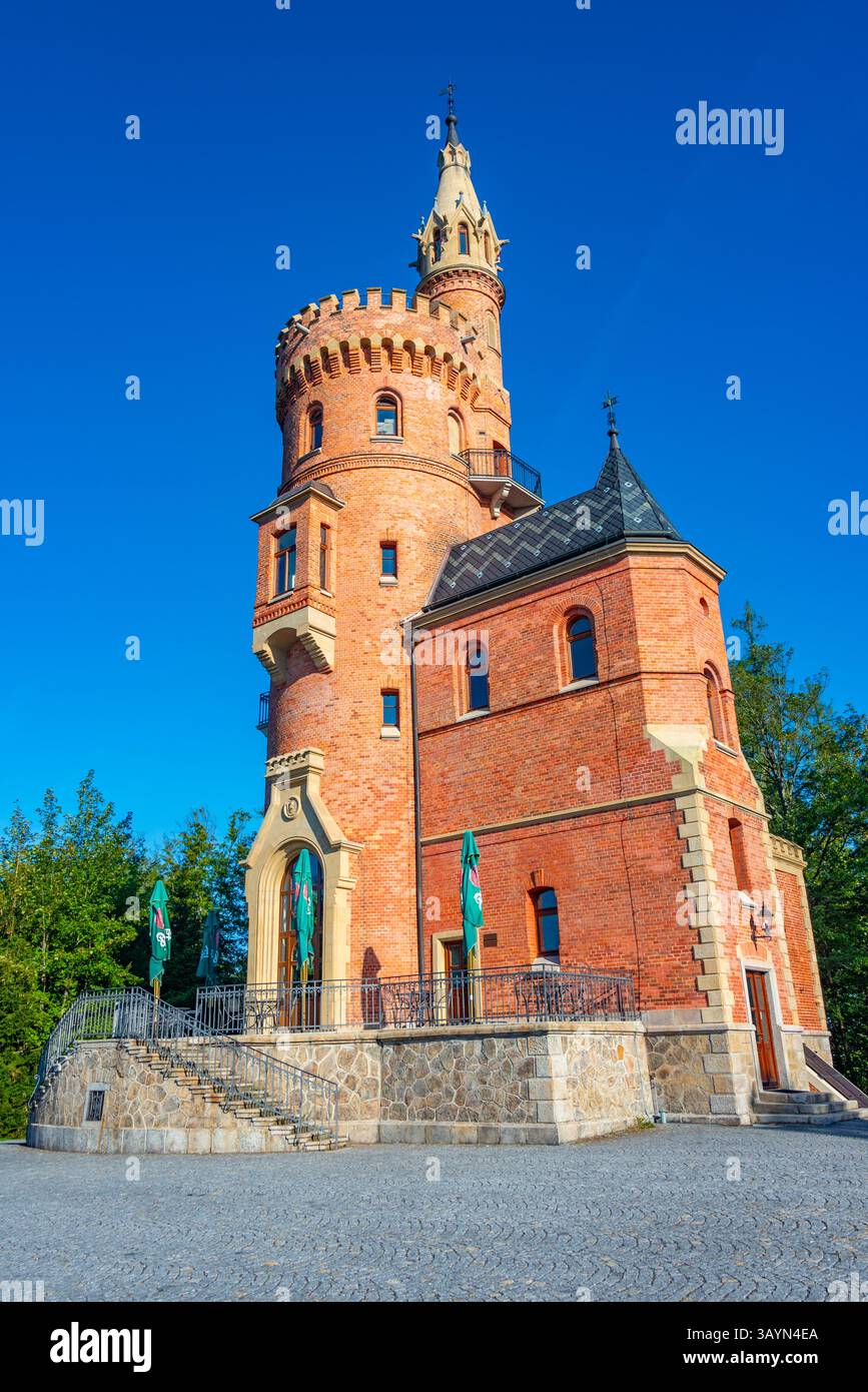 Goethe's Lookout Tower a Karlovy Vary, repubblica Ceca. IMMAGINE Foto Stock