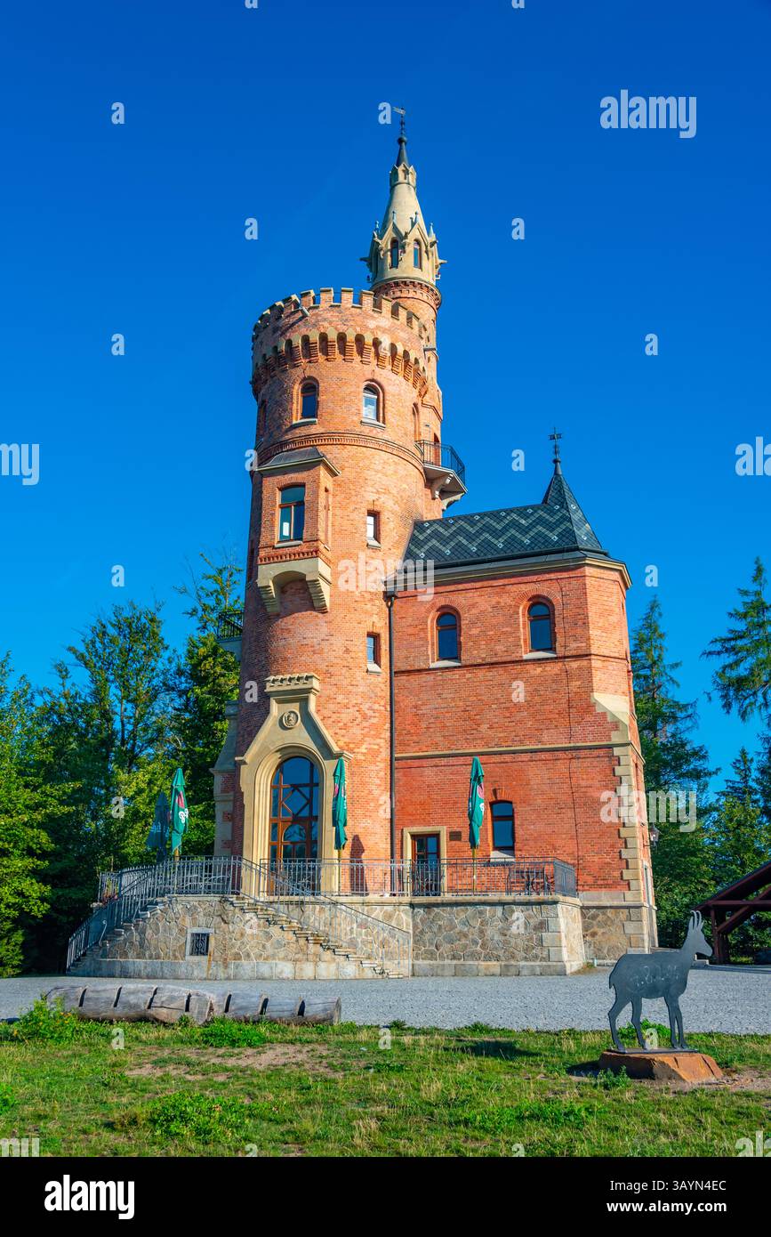 Goethe's Lookout Tower a Karlovy Vary, repubblica Ceca. IMMAGINE Foto Stock