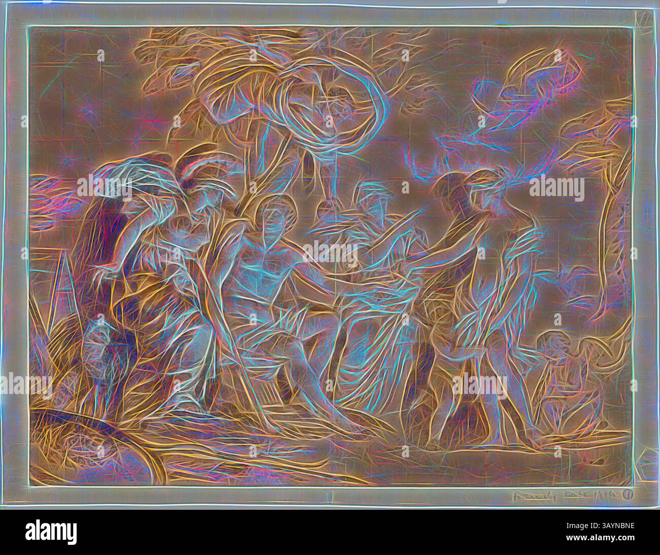 Sentenza di Parigi, n.d., forse Francesco le Moyne, francese, 1688-1737, Francia, pennello e lavaggio marrone, accentuato con piombo bianco (scolorito), su gesso nero, su carta panna posata preparata con una macinatura tinta salmone, punta su carta posata, 370 x 485 mm Arte classica con un tocco moderno reinventata da Artotop Foto Stock