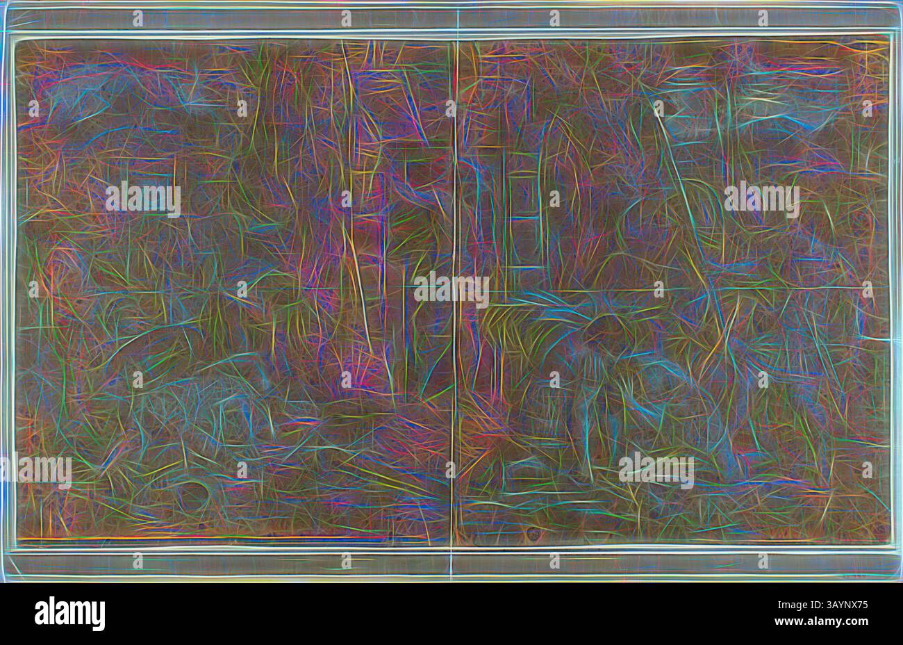 Una composizione astratta piena di linee intrecciate e colori vivaci, creando un'interazione caotica ma intrigante di forme e forme che evocano un senso di profondità e movimento. Resurrezione, n.d., dopo laboratorio di Raffaello Sanzio, chiamato Raffaello, italiano, 1483-1520, Italia, gesso rosso, accentuato con piombo bianco (parzialmente scolorito), su carta marrone posata, disposto su carta avorio, 382 x 657 mm (max.) Arte classica con un tocco moderno reinventata da Artotop Foto Stock