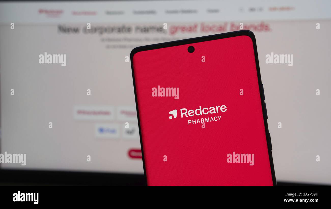 Dhaka, Bangladesh 19 aprile 2025: Redcare Pharmacy N.V. è un rivenditore di farmacie per corrispondenza quotato in borsa con sede a Sevenum, Paesi Bassi Foto Stock