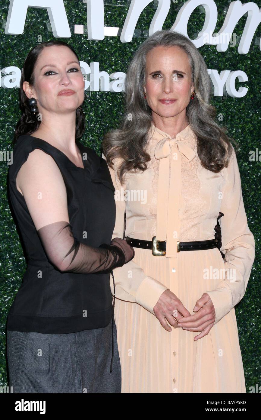 Los Angeles, Stati Uniti. 22 aprile 2025. Nella foto, da sinistra a destra, Chyler Leigh, Andie MacDowell all'evento FYC 'The Way Home' di Hallmark Channel, stagione 3 Screening & Emmys. Crediti: Kathy Hutchins / Alamy Live News Foto Stock
