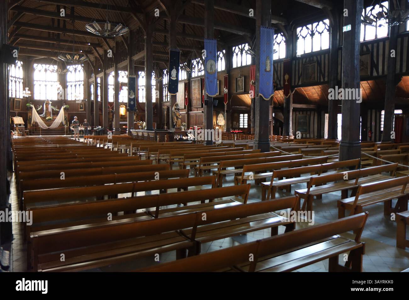 L'église Sainte Catherine, ville de Honfleur, département du Calvados, Francia Foto Stock