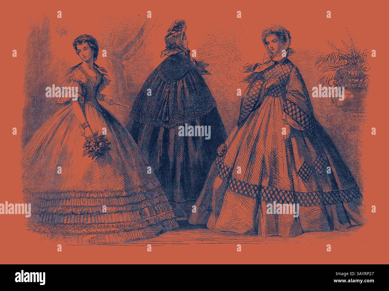 Le eleganti figure sfoggiano un look vintage, con dettagli intricati e silhouette fluide. Una figura regge un bouquet, mentre altre trasudano un po' di slancio, adornate con un abbigliamento elaborato. Lo sfondo suggerisce un'ambientazione raffinata, evidenziando la grazia dell'epoca. Paris Fashions per l'arte classica di dicembre con un tocco moderno reinventato da Artotop Foto Stock Le eleganti figure sfoggiano un look vintage, con dettagli intricati e silhouette fluide. Una figura regge un bouquet, mentre altre trasudano un po' di slancio, adornate con un abbigliamento elaborato. Lo sfondo suggerisce un'ambientazione raffinata, evidenziando la grazia dell'epoca. Paris Fashions per l'arte classica di dicembre con un tocco moderno reinventato da Artotop Foto Stock