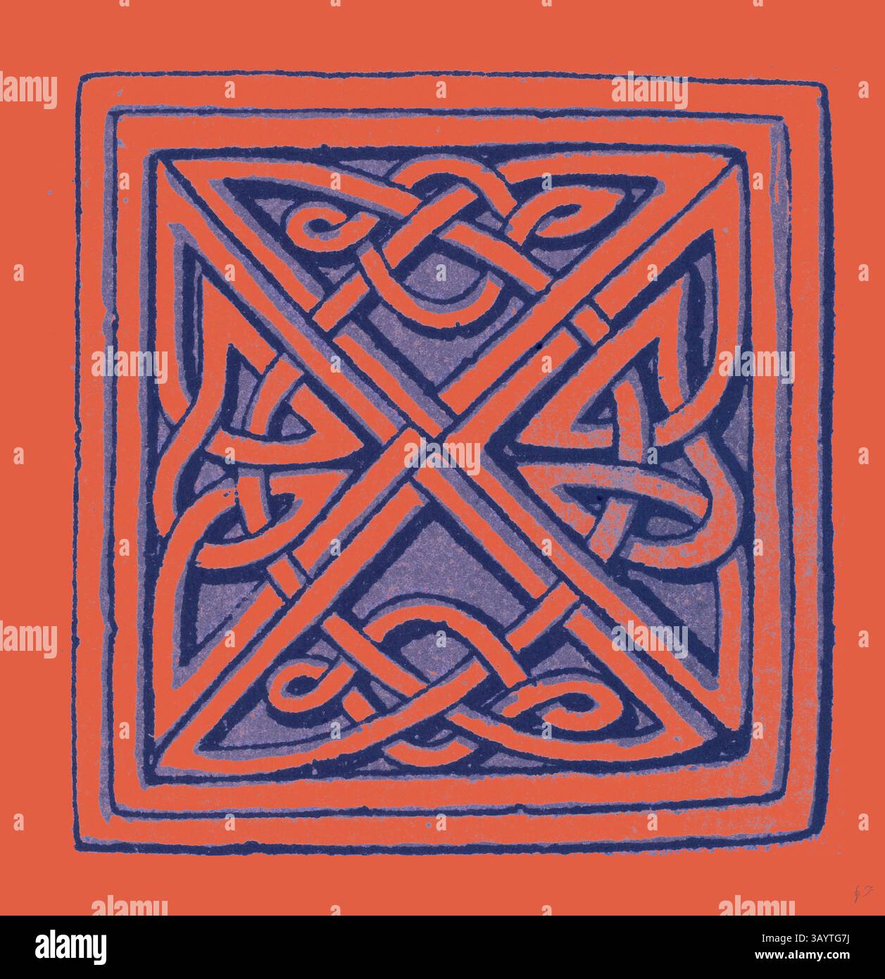 Un design geometrico complesso con nodi intrecciati e un audace schema di colori a contrasto, che crea un motivo dinamico e visivamente sorprendente. Celtic Ornament Classic art con un tocco moderno reinventato da Artotop Foto Stock