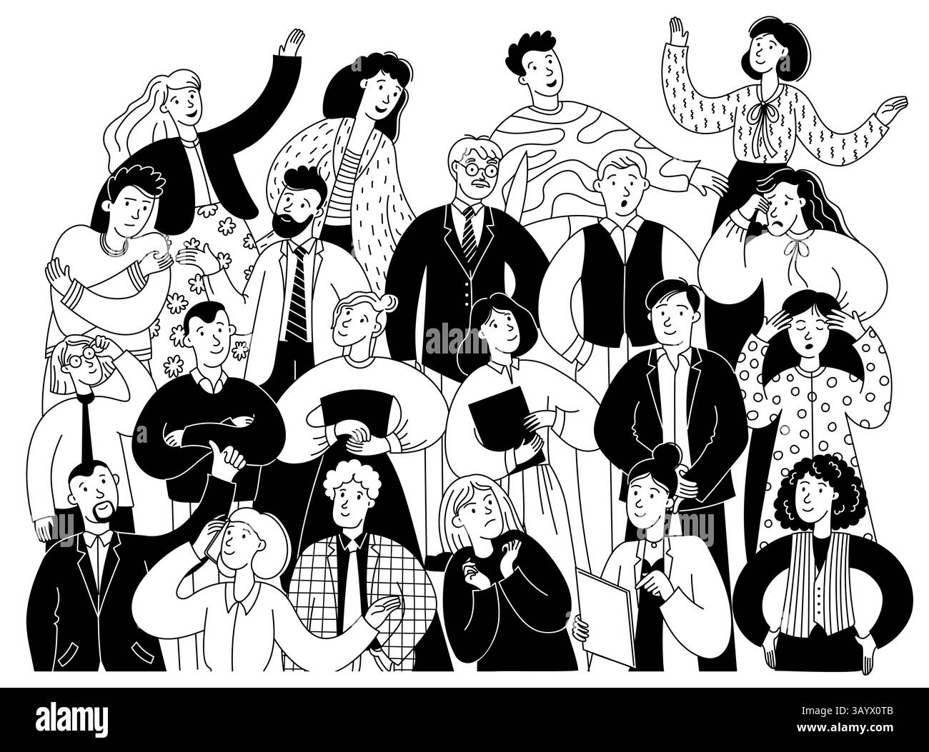 Folla di Doodle. Gruppo di persone che parlano e discutono, disegnano diversi background di gruppi sociali, comunità di persone d'affari e concetto di società. Mano vettoriale Illustrazione Vettoriale Folla di Doodle. Gruppo di persone che parlano e discutono, disegnano diversi background di gruppi sociali, comunità di persone d'affari e concetto di società. Mano vettoriale Illustrazione Vettoriale