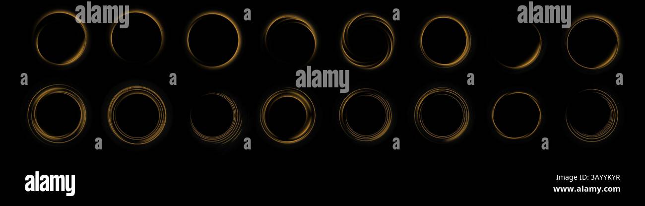 Fasi della rappresentazione della Luna illustrate in modo creativo attraverso l'uso di forme e disegni circolari Illustrazione Vettoriale