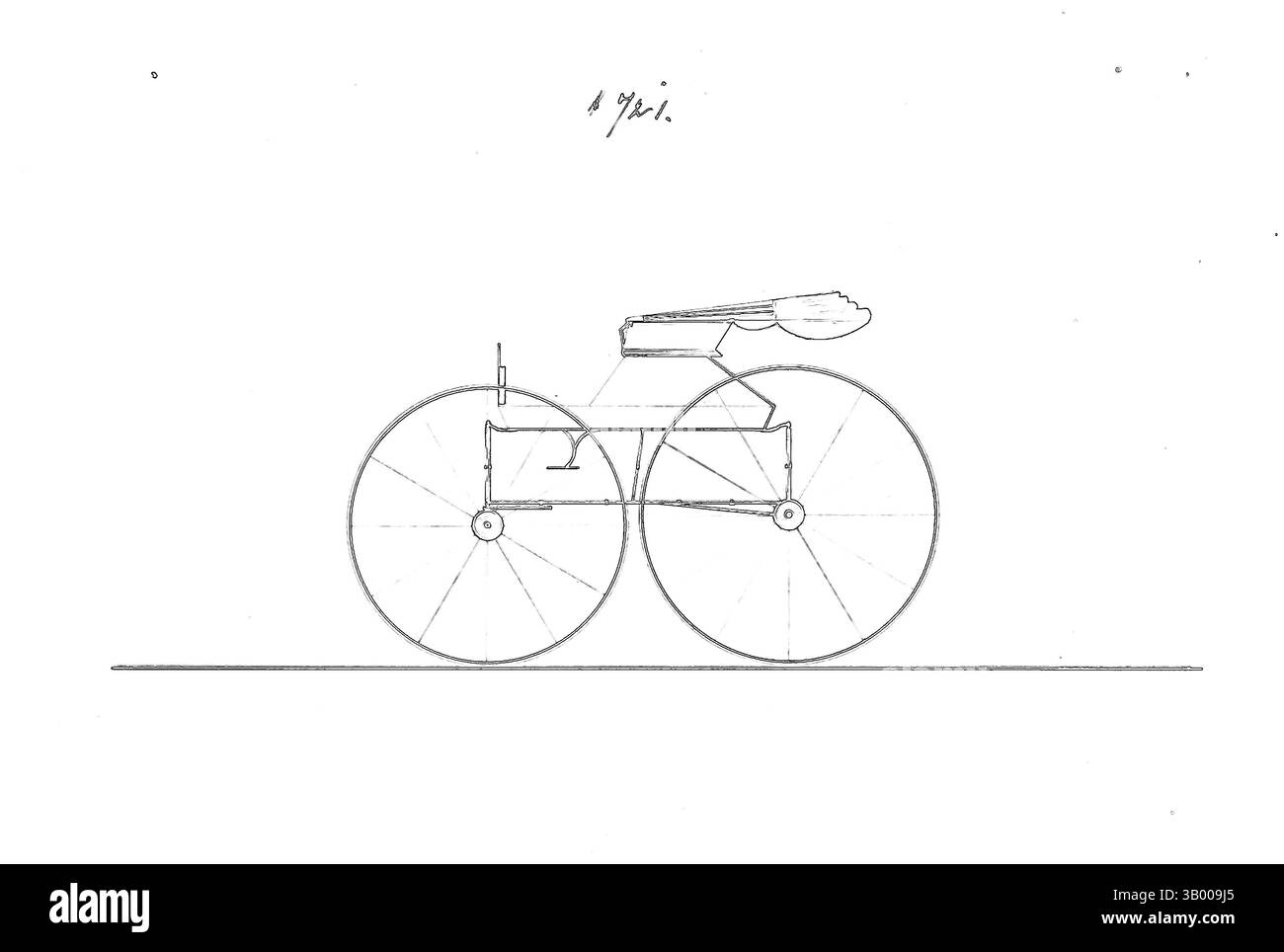 Una bicicletta d'epoca è illuminata con un profilo luminoso su uno sfondo vibrante e astratto, creando un contrasto visivo sorprendente. Arte classica con un tocco moderno reinventata da Artotop Foto Stock