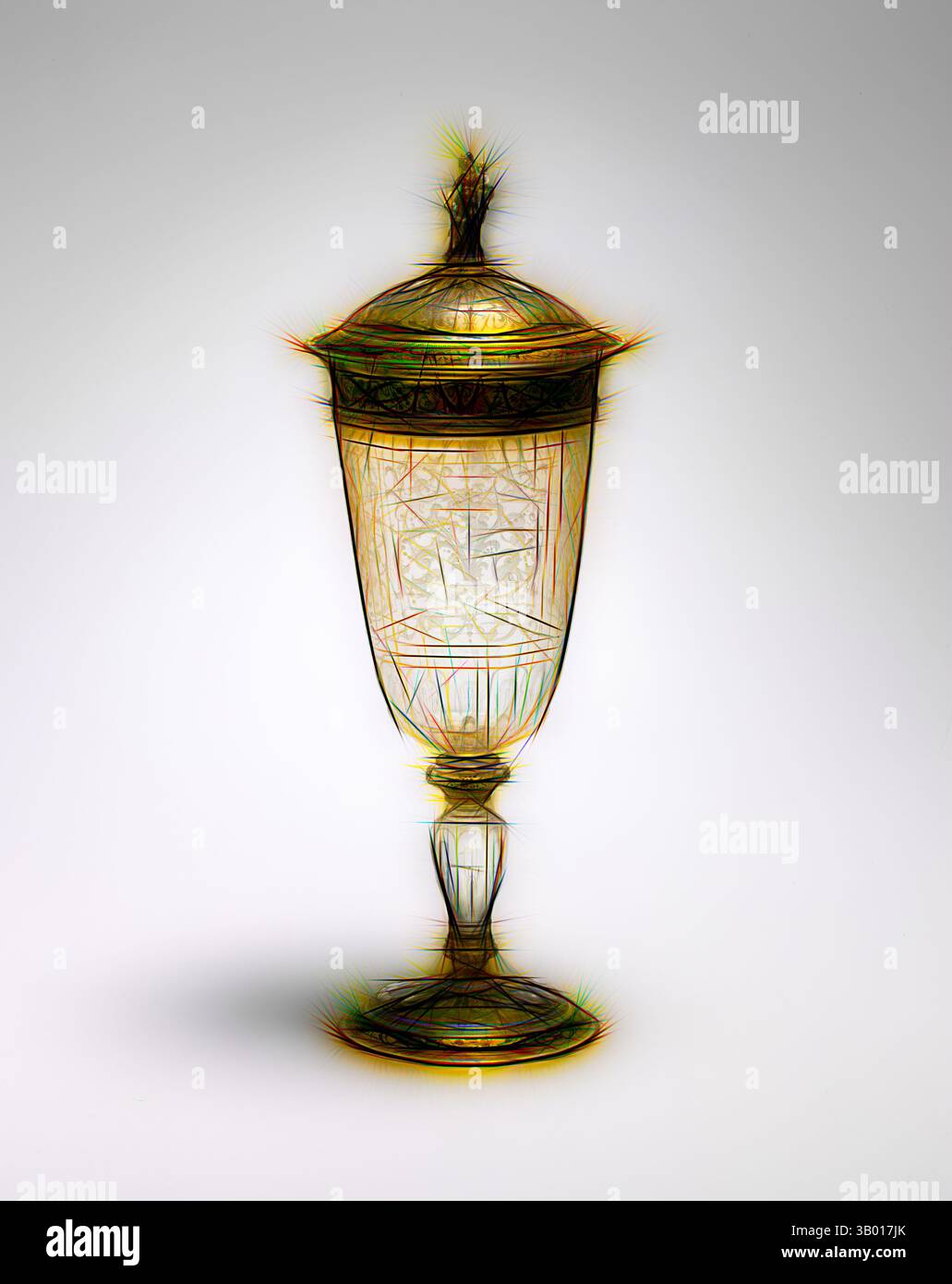 Un calice dal design complesso con motivi ornati e un coperchio decorativo che trasuda un'aria di eleganza e arte. Arte classica con un tocco moderno reinventata da Artotop Foto Stock