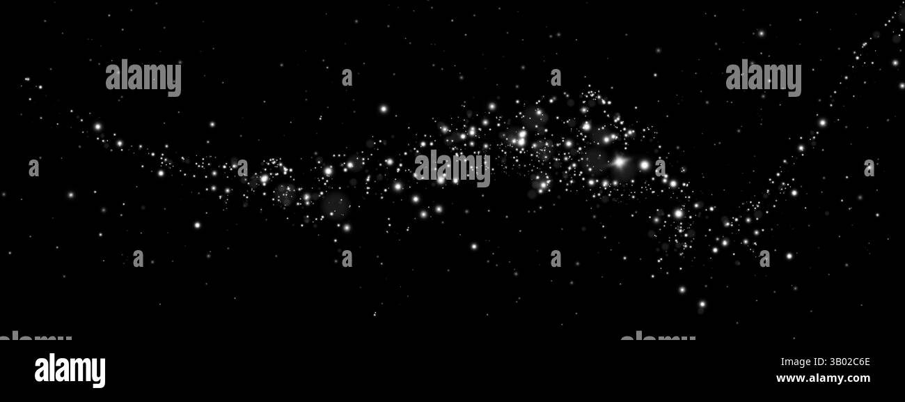 Esplora l'incantevole cielo stellato notturno, pieno di intricati motivi e misteriose profondità invitanti Illustrazione Vettoriale